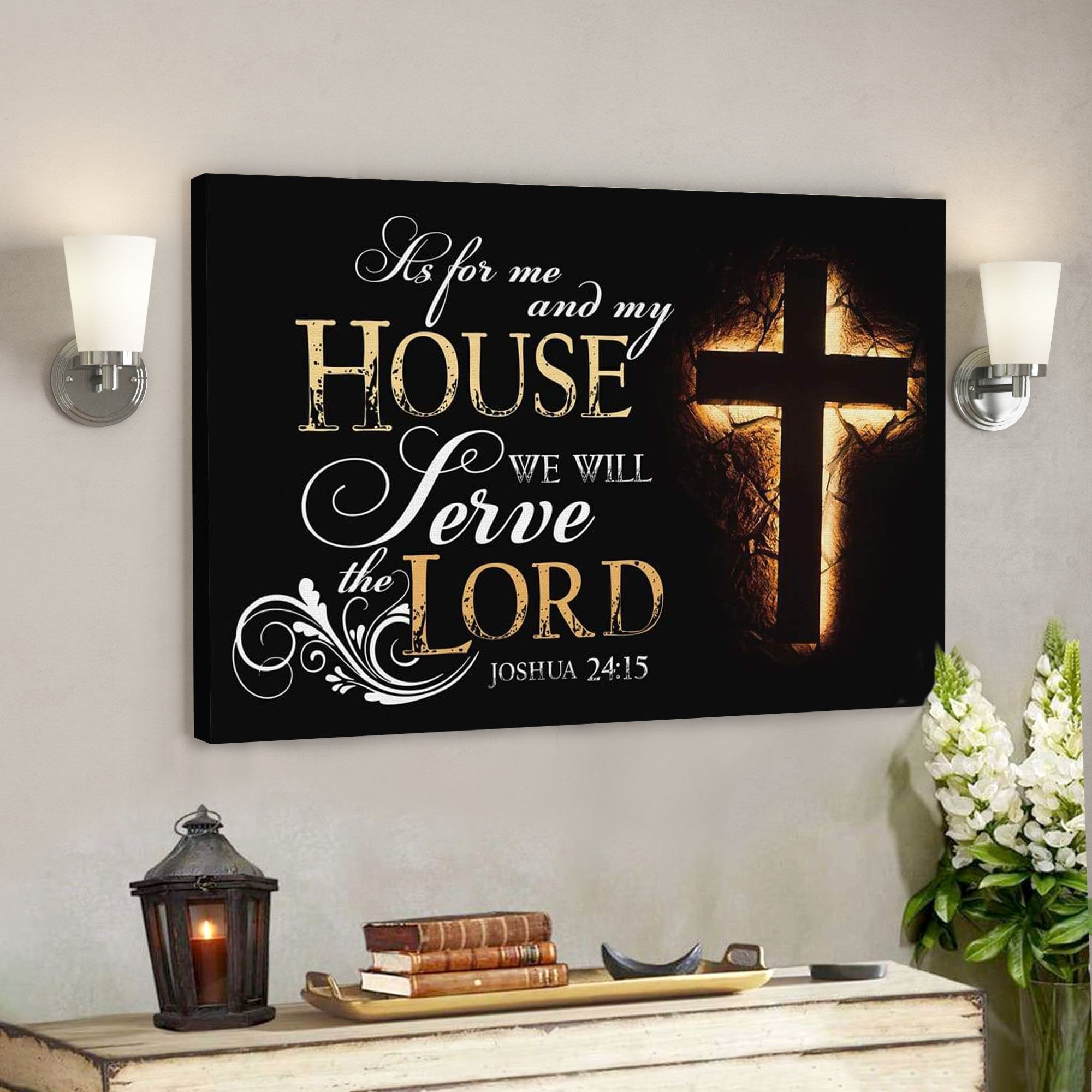 God Canvas Prints – Jesus Canvas Art – Joshua 2415 Canvas Wall Art – Bible Verse Wall Art Canvas Print