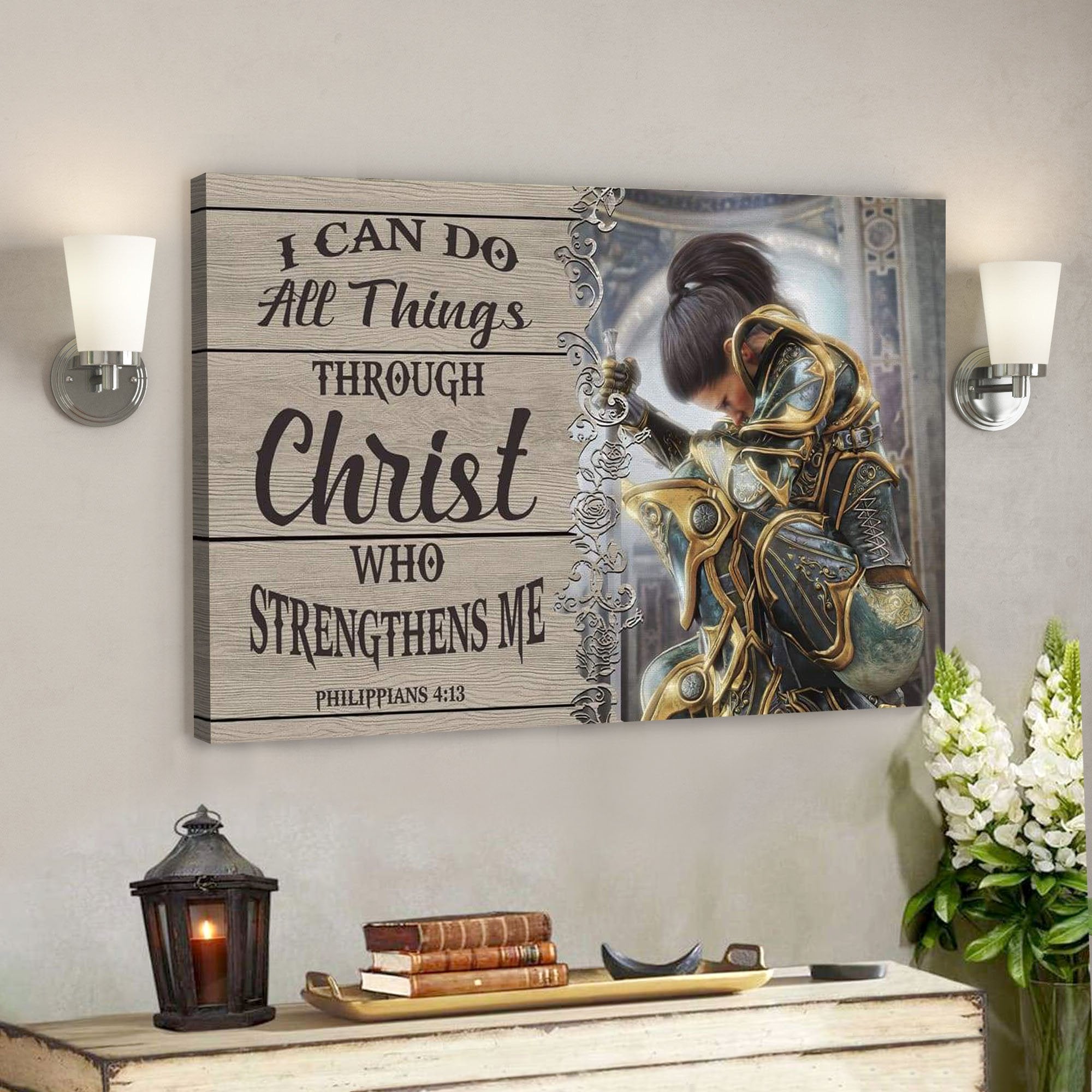 God Canvas Prints – Jesus Canvas Art – Philippians 413 I Can Do All Things Through Christ Canvas Wall Art