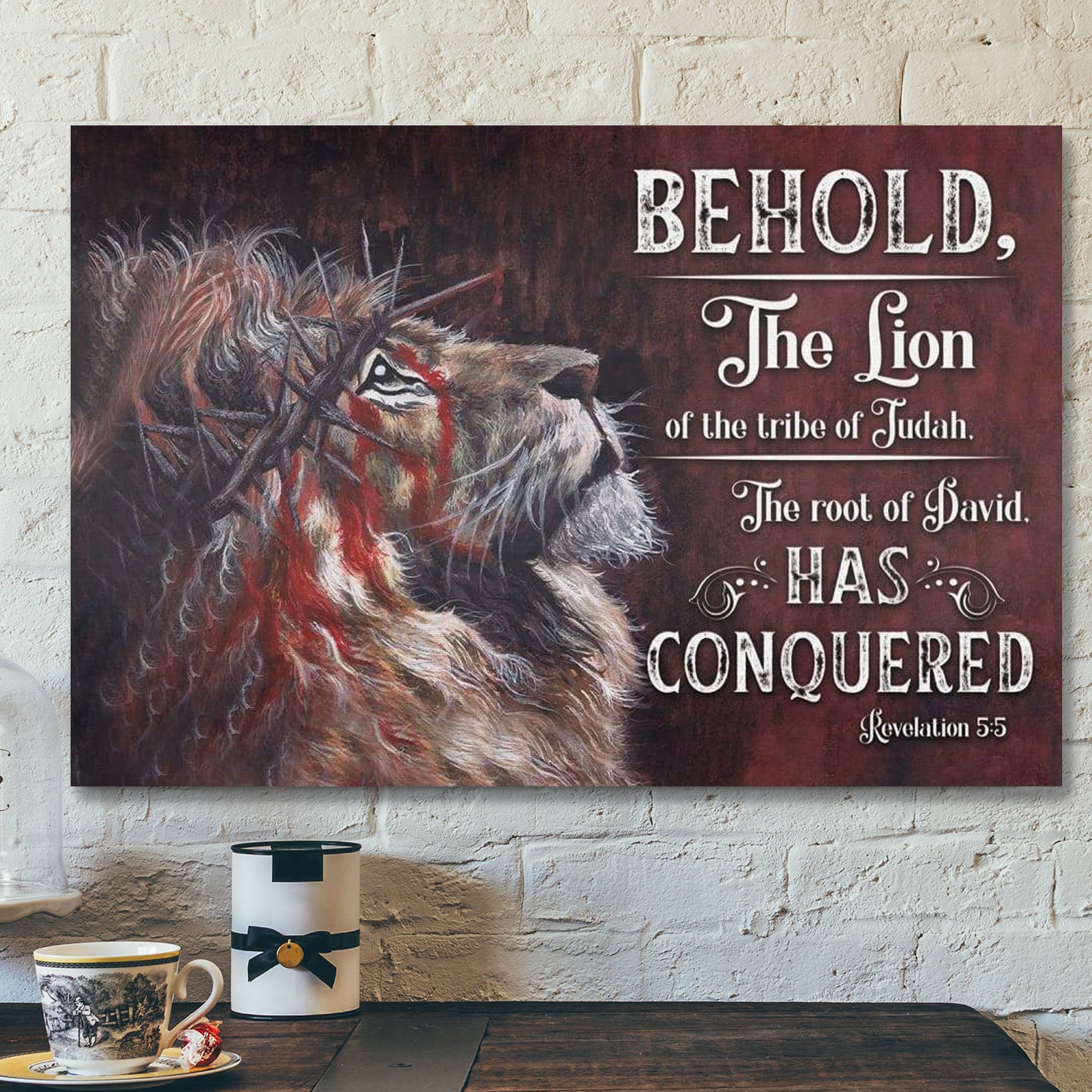 God Canvas Prints – Jesus Canvas Art – Revelation 55 Behold The Lion Of The Tribe Of Judah Canvas Wall Art