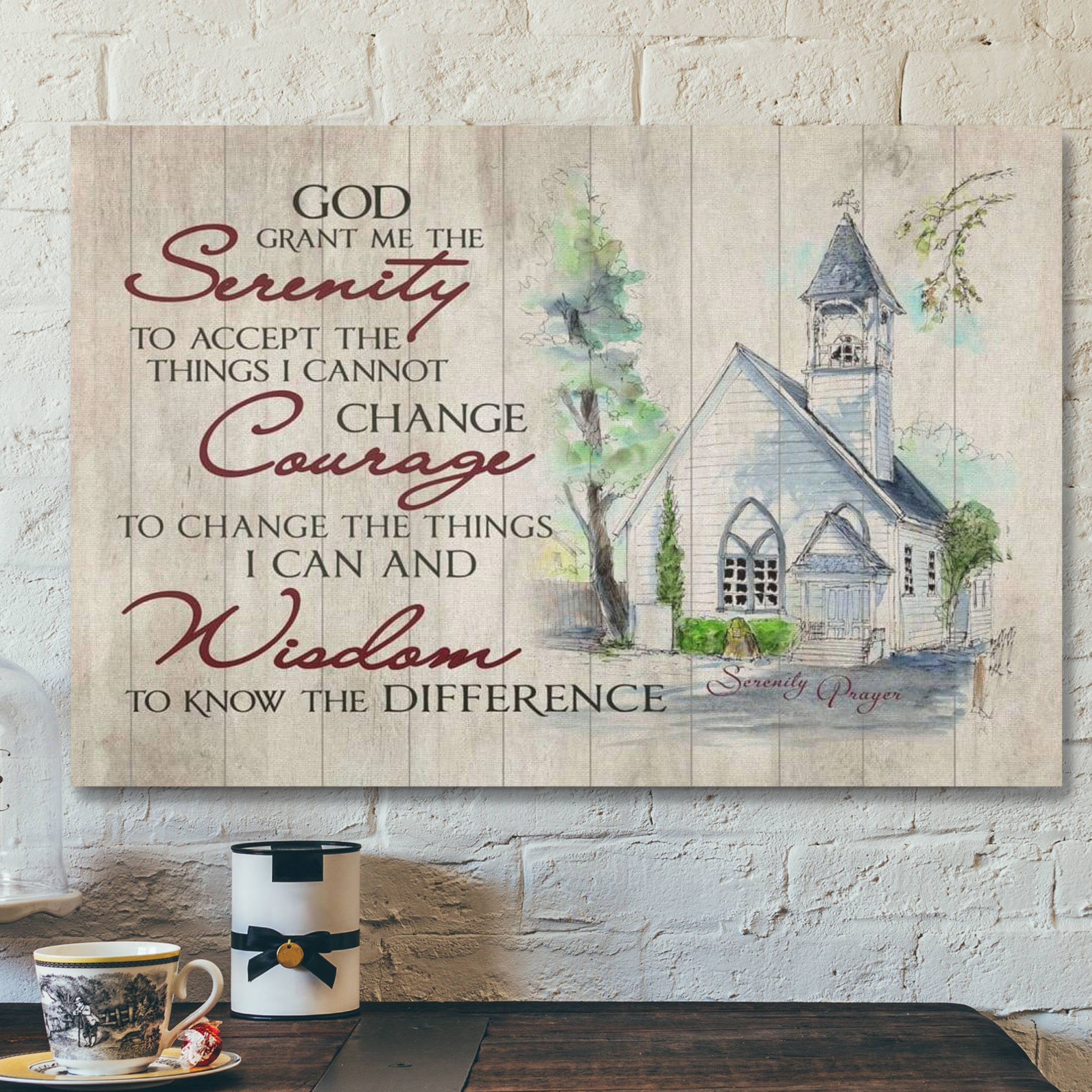 God Canvas Prints – Jesus Canvas Art – Serenity Prayer Canvas Wall Art – Bible Verse Wall Art Canvas