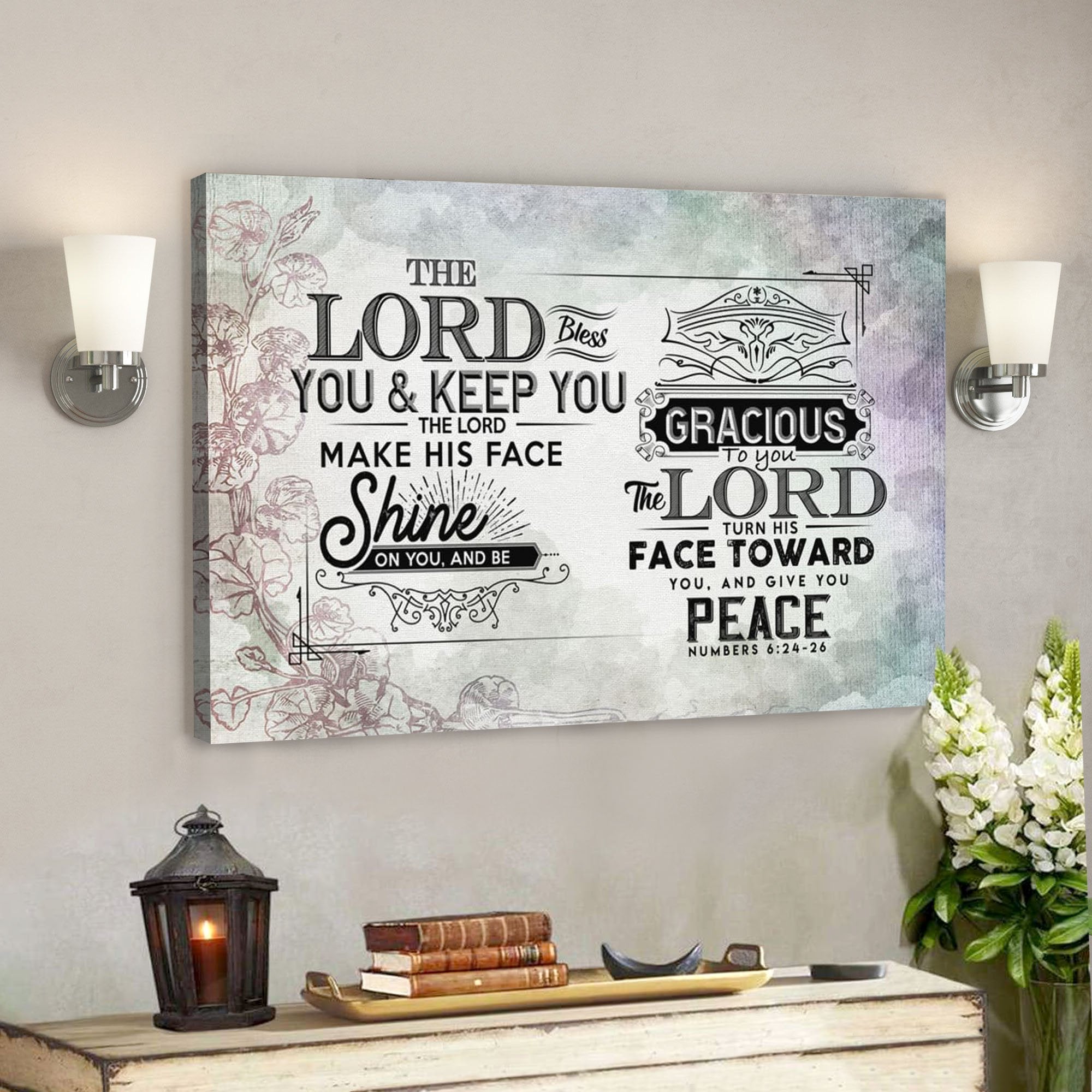 God Canvas Prints – Jesus Canvas Art – The Lord Bless You And Keep You Numbers 624-26 Scripture Canvas Wall Art