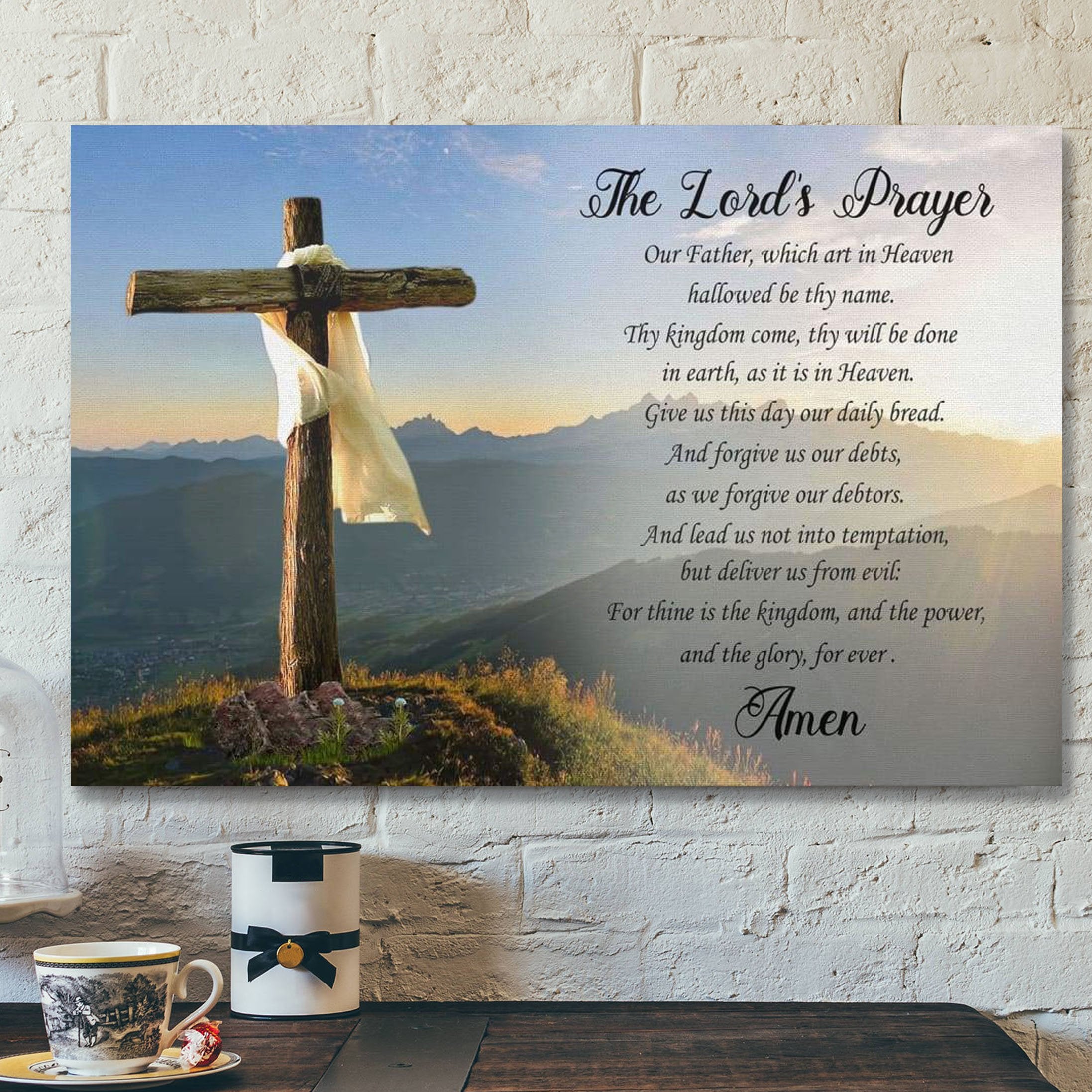 God Canvas Prints – Jesus Canvas Art – The Lords Prayer Canvas Print – Christian Wall Art Canvas