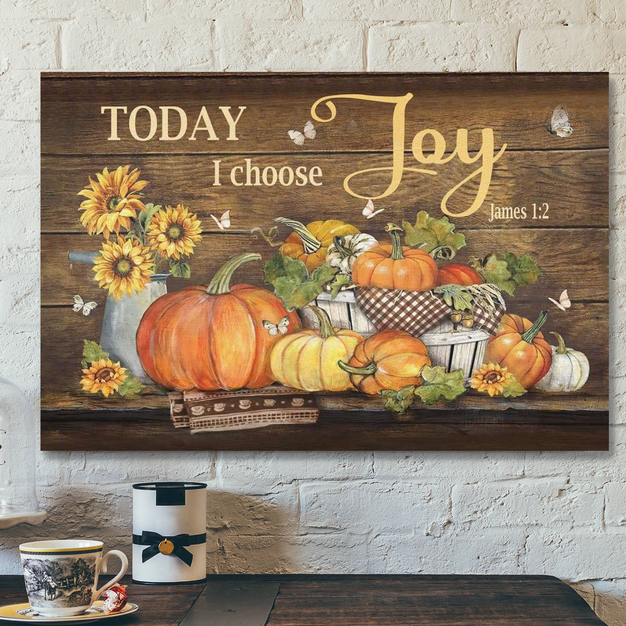 God Canvas Prints – Jesus Canvas Art – Today I Choose Joy James 12 Pumpkin Autumn Wall Art Canvas