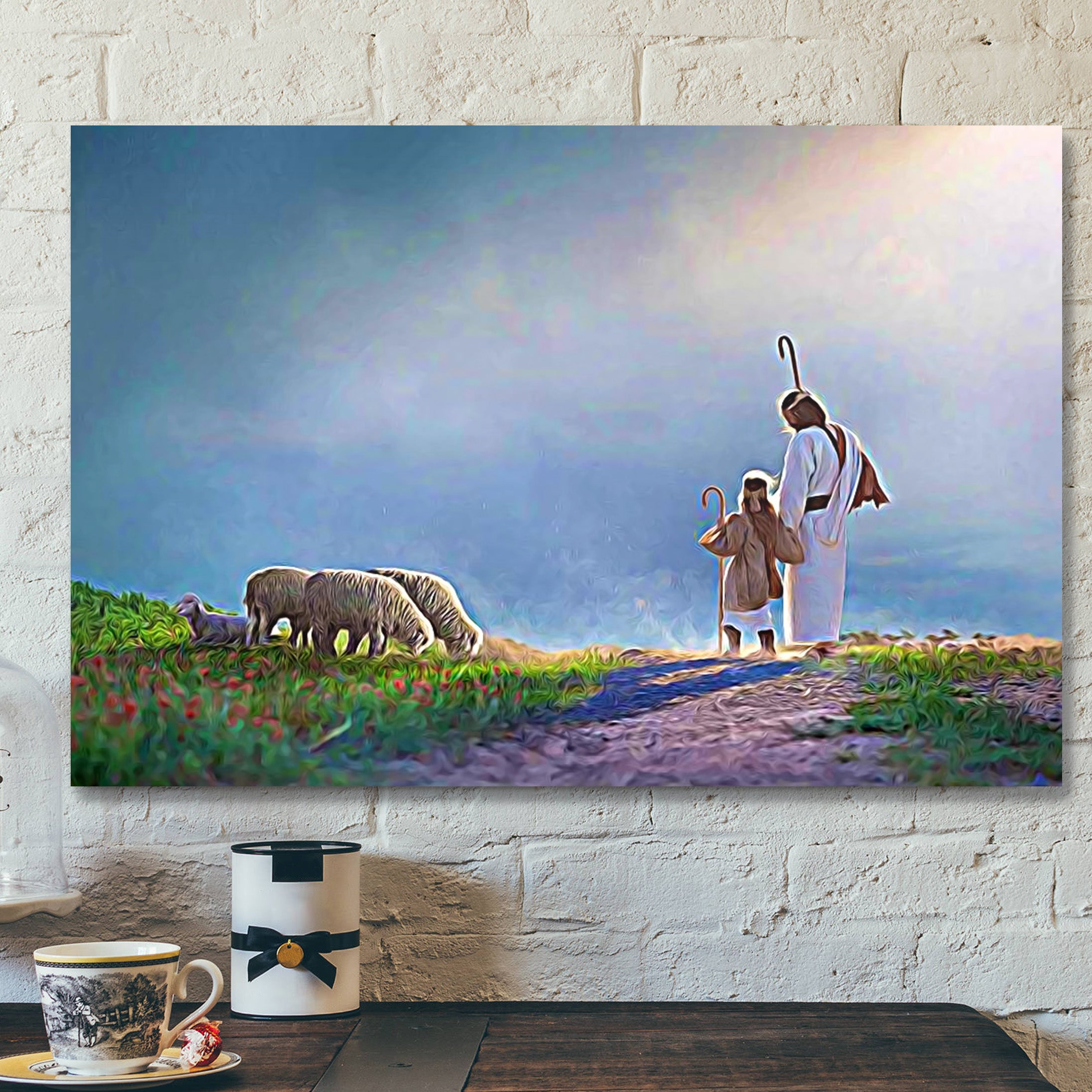 God Holds The Child’s Hand – Lamb – Bible Verse Canvas – Scripture Canvas Wall Art