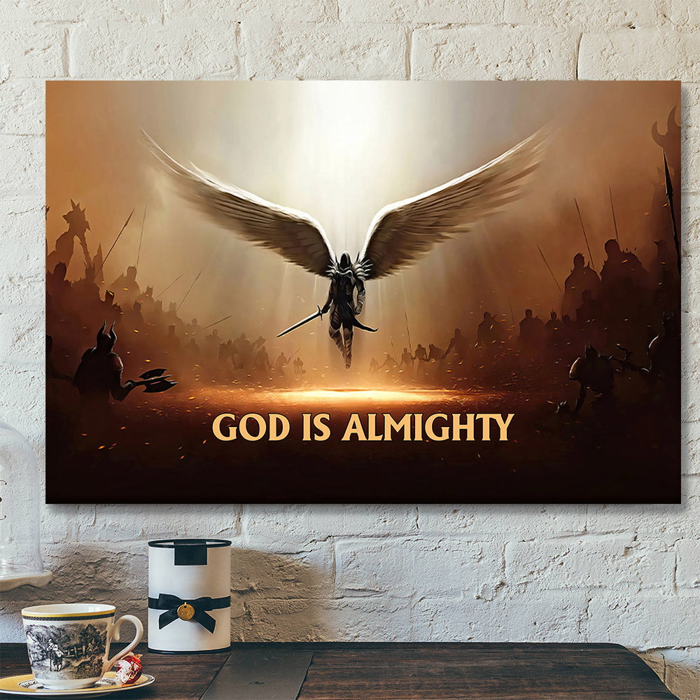 God Is Almighty Canvas Wall Art – Christian Canvas Prints – Faith Canvas – Bible Verse Canvas