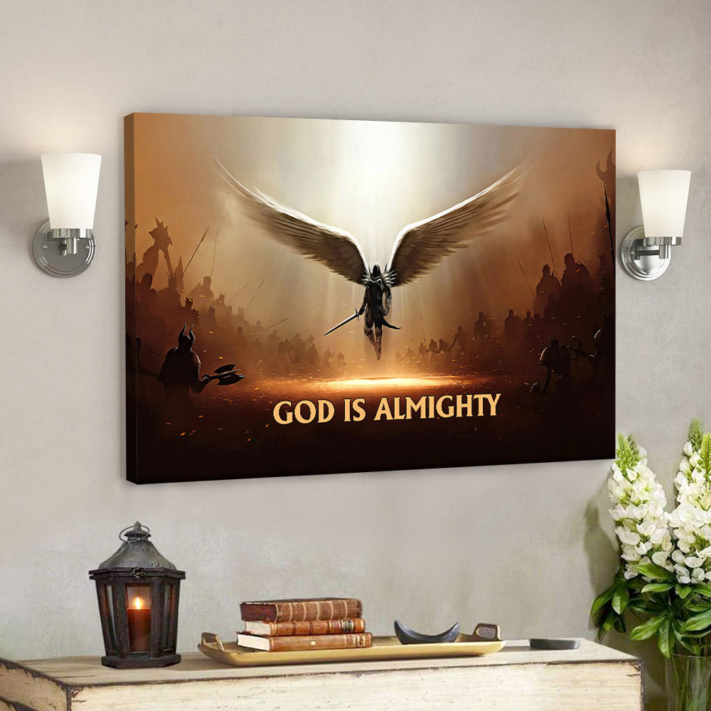 God Is Almighty Canvas Wall Art – Christian Canvas Prints – Faith Canvas – Bible Verse Canvas