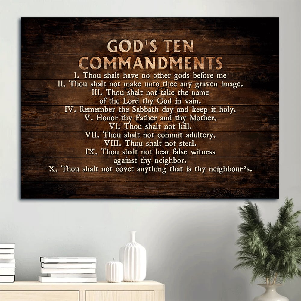 God Jesus Faith God Canvas God’s Ten Commandments Canvas Wall Art – Christian Wall Decor