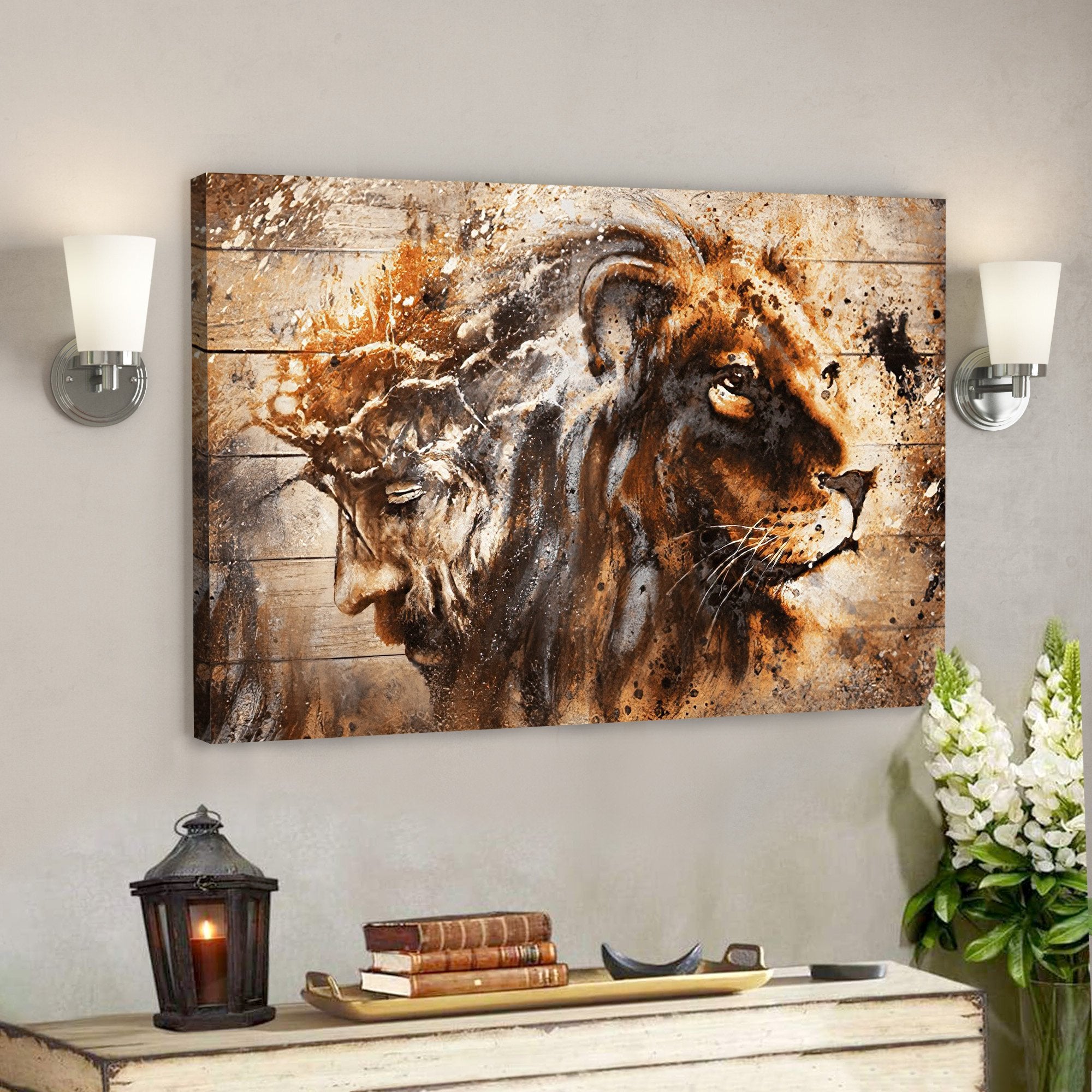 God Jesus Horizontal Canvas Prints – God Wall Art – Jesus – Lion