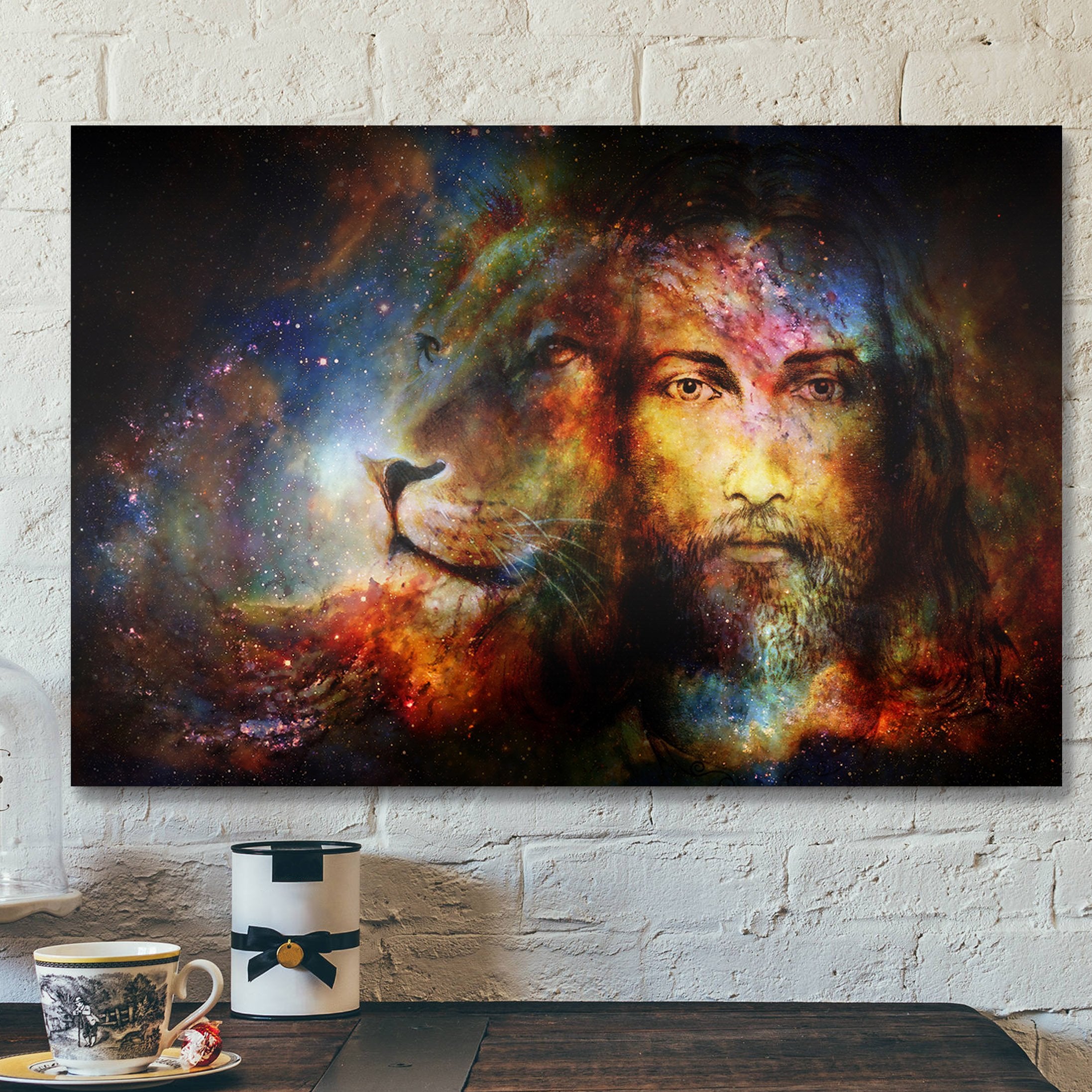 God Jesus Landscape Canvas Prints – God Wall Art – God And Lion