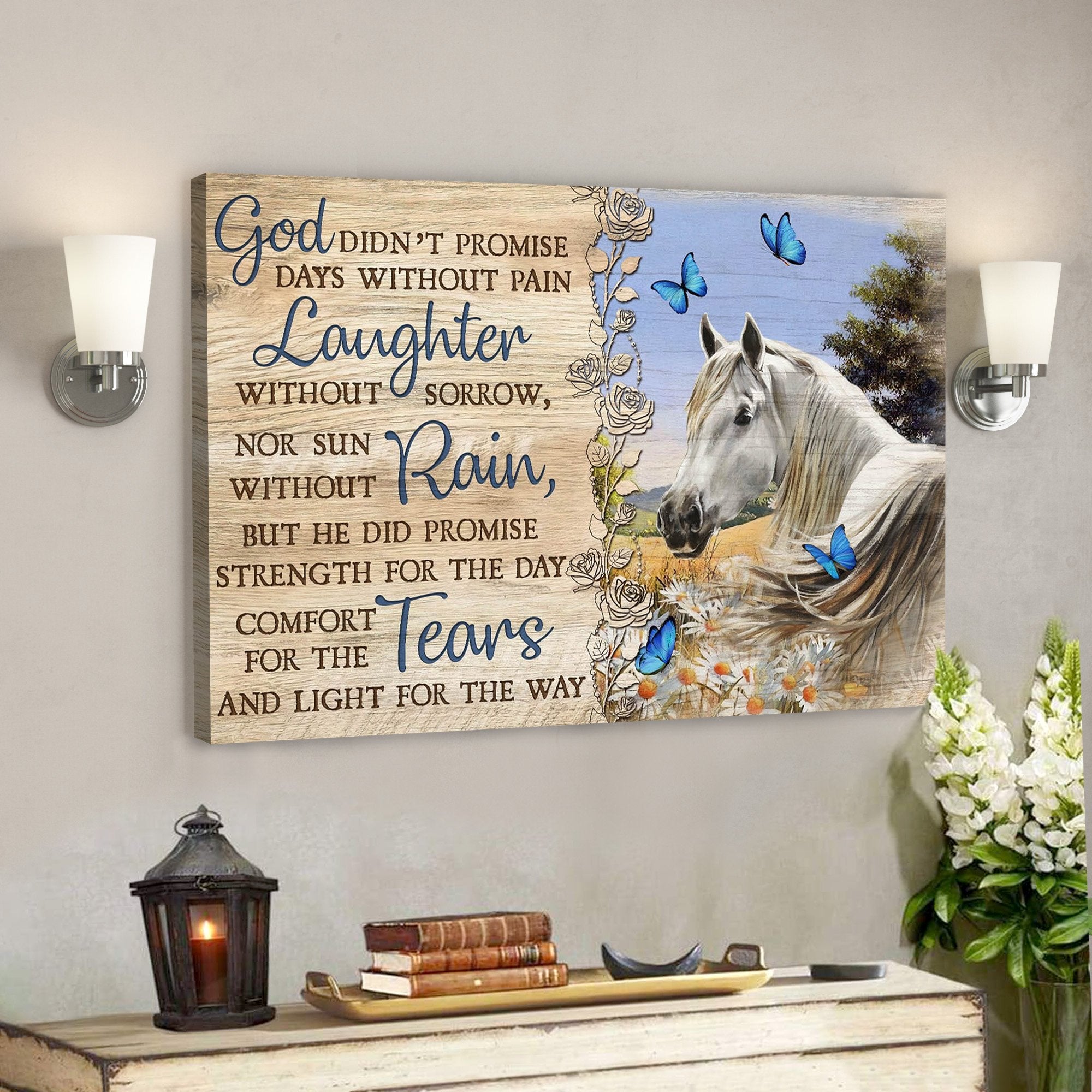 God Jesus Landscape Canvas Prints – God Wall Art – God Didn’t Promise Days Without Pain