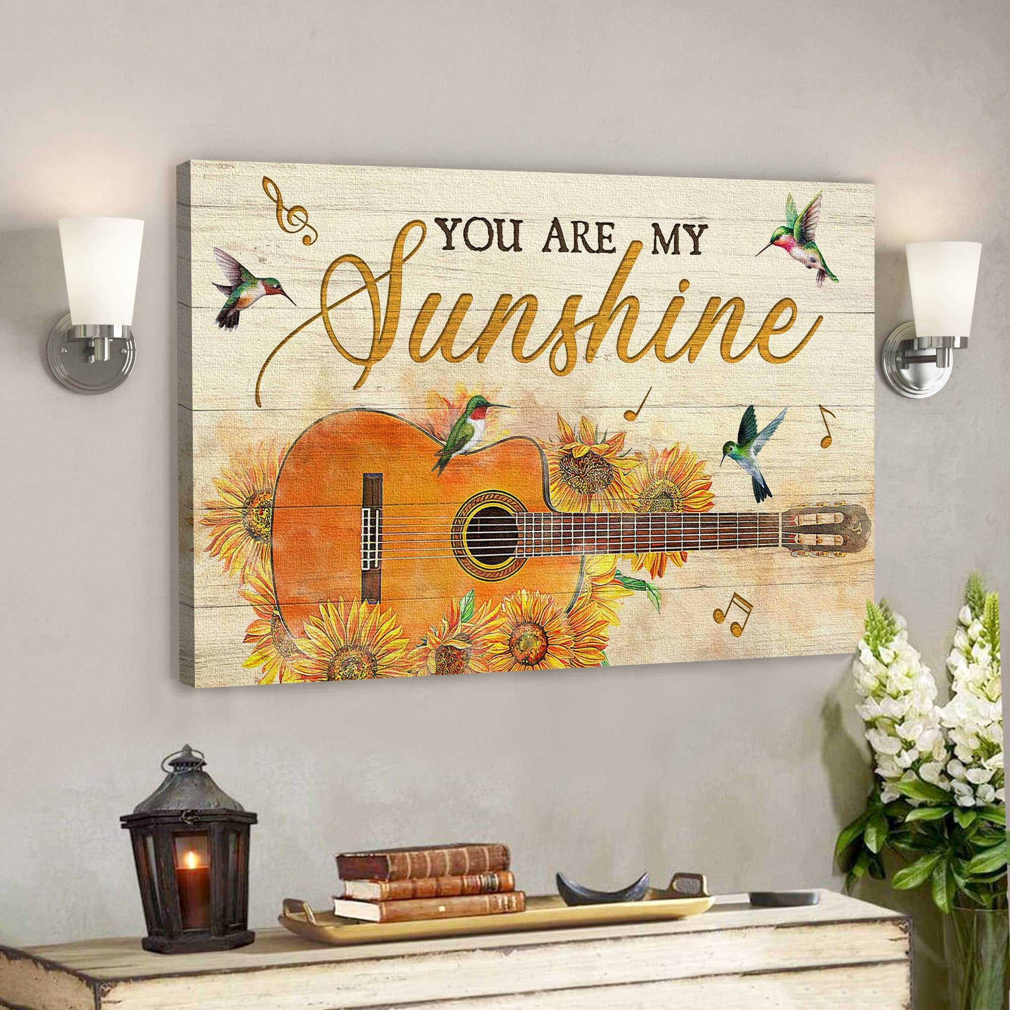 God Jesus Landscape Canvas Prints – God Wall Art – Jesus – Stunning Guitar – You Are My Sunshine