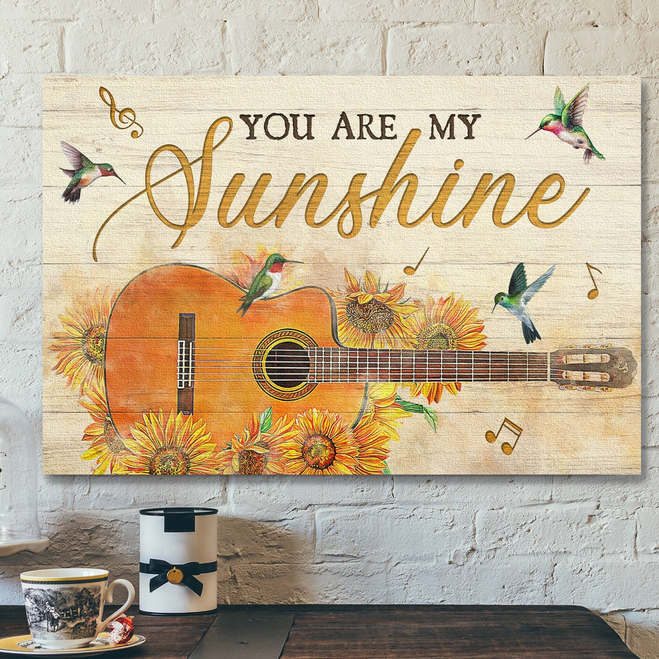 God Jesus Landscape Canvas Prints – God Wall Art – Jesus – Stunning Guitar – You Are My Sunshine