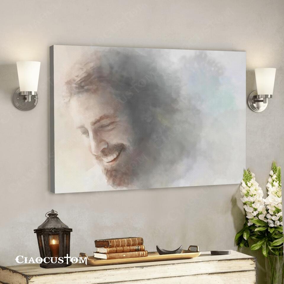 God Laughs – Jesus Wall Pictures – Jesus Canvas Painting – Jesus Canvas Art – Jesus Poster – Jesus Canvas – Christian Gift