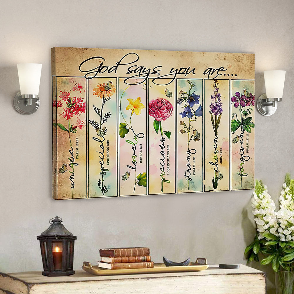 God Says You Are – Christian Canvas Prints – Bible Verse Canvas – Faith Canvas