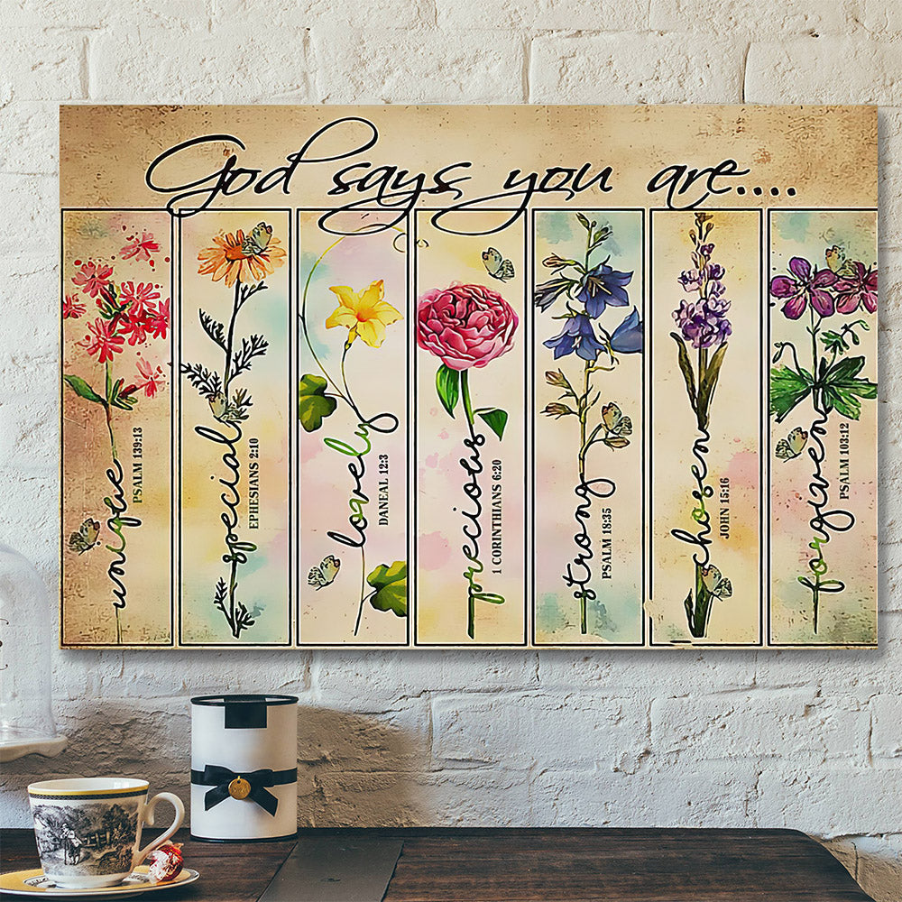 God Says You Are – Christian Canvas Prints – Bible Verse Canvas – Faith Canvas