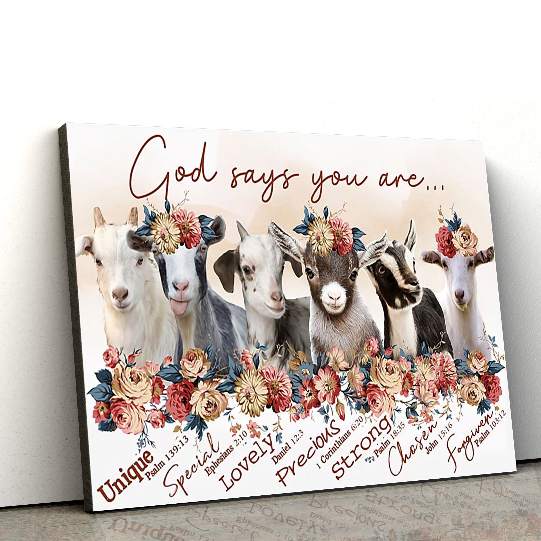 God Says You Are Cow Canvas Wall Art – Christian Canvas Wall Decor – Bible Verse Wall Art Canvas – Farmer Gift