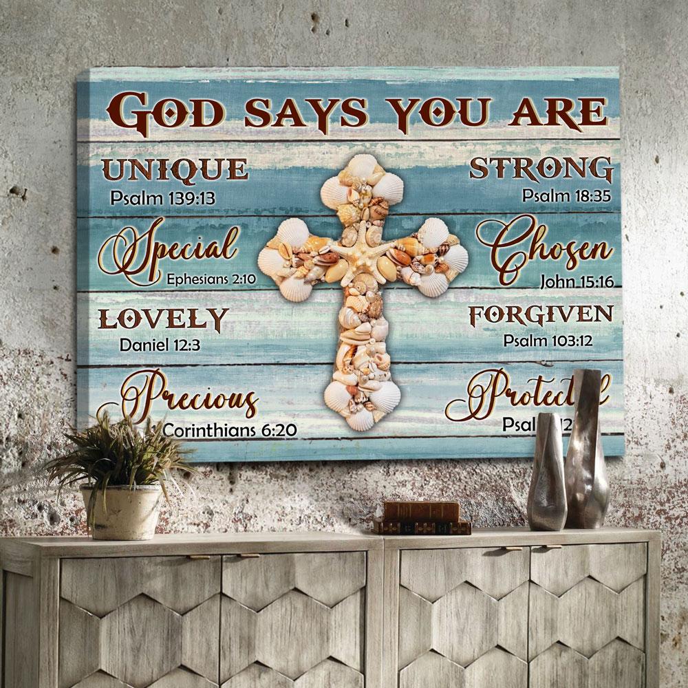 God Says You Are Special Lovely Precious Strong Canvas Canvas Wall Art – Christian Poster – Religious Wall Decor