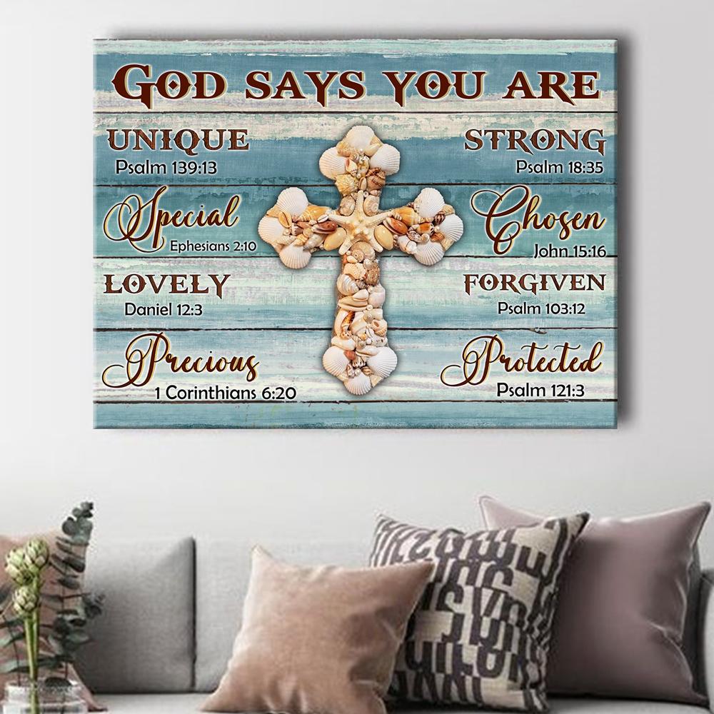 God Says You Are Special Lovely Precious Strong Canvas Canvas Wall Art – Christian Poster – Religious Wall Decor