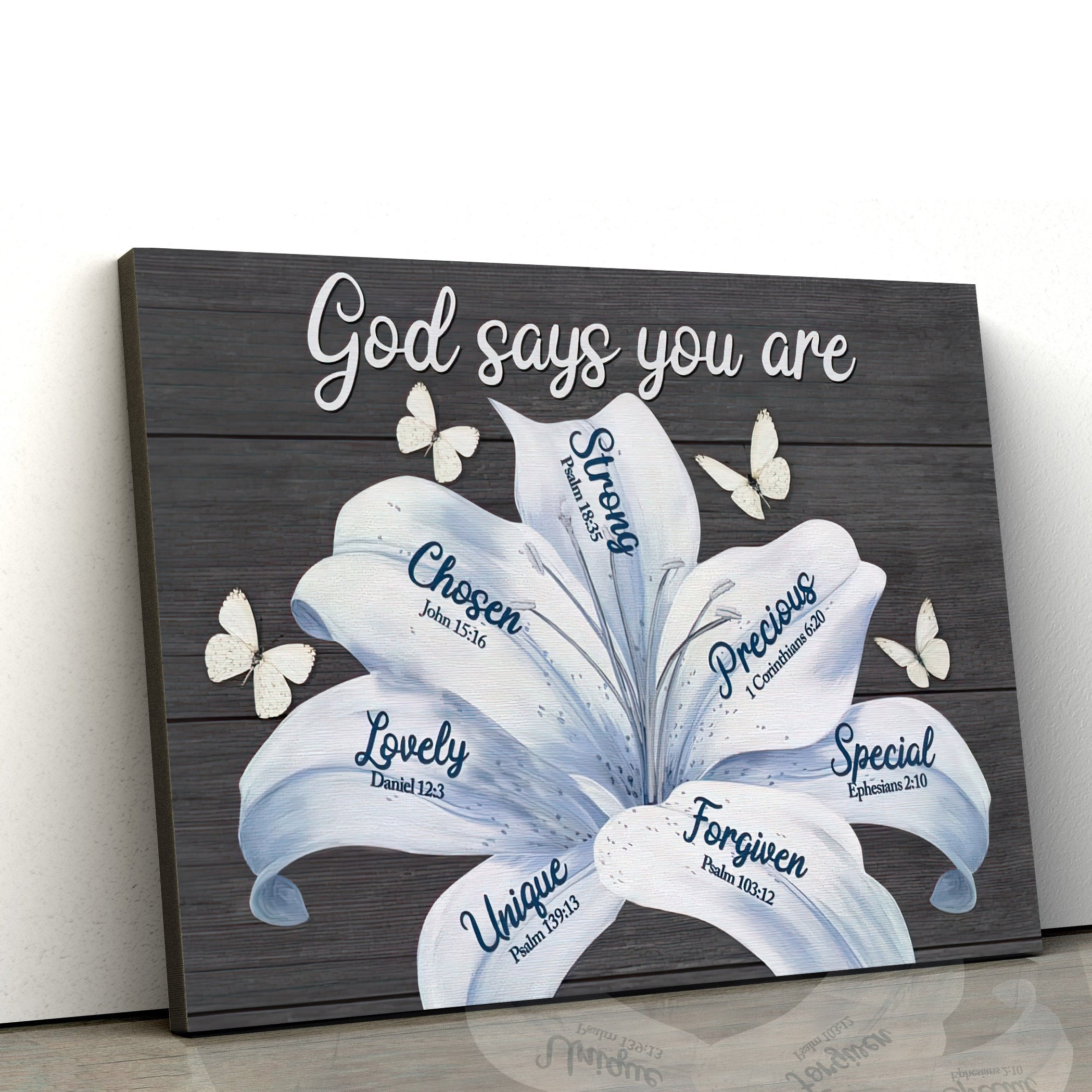 God Says You Are White Lily Christian Canvas Wall Art – Religious Posters