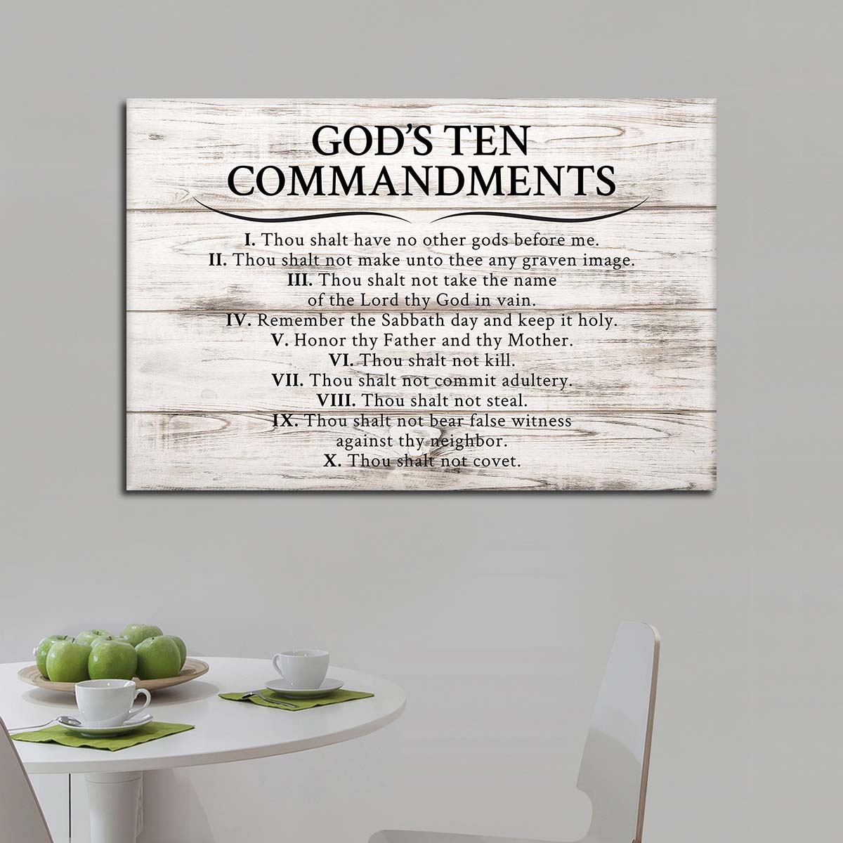 God’s Ten Commandments Canvas Wall Art – Christian Canvas Wall Art – Religious Wall Art Canvas