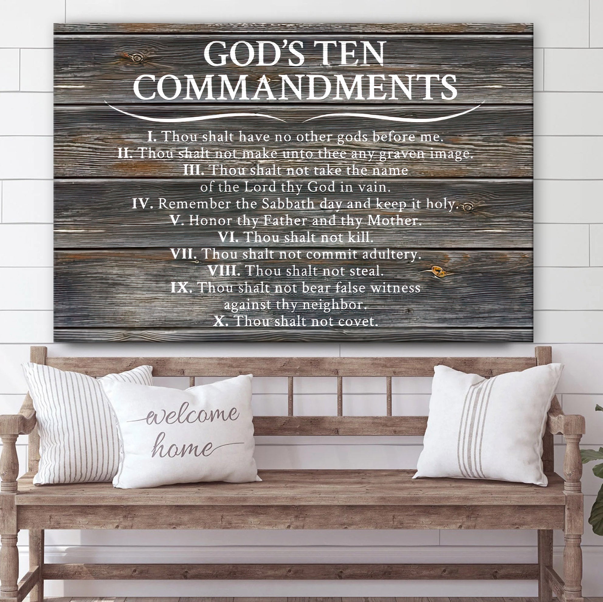 God’s Ten Commandments Wall Art Canvas – Christian Wall Posters