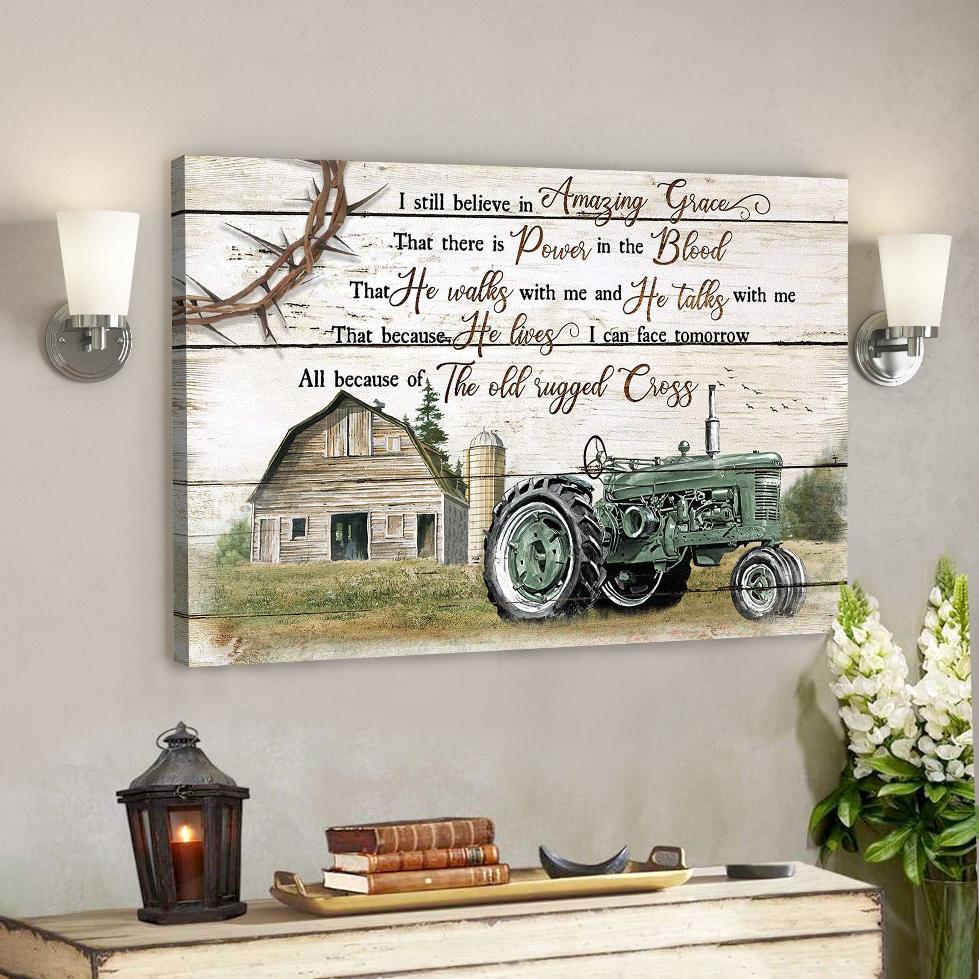 Green Electric Tricycle – I Still Believe In Amazing Grace – Bible Verse Canvas – Scripture Canvas Wall Art