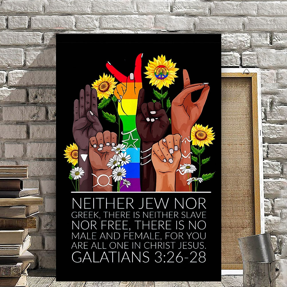 Hand Color And Sunflower – Neither Jew Nor Greek – Galatians 3:26-28 – Christian Canvas Prints – Faith Canvas – Bible Verse Canvas