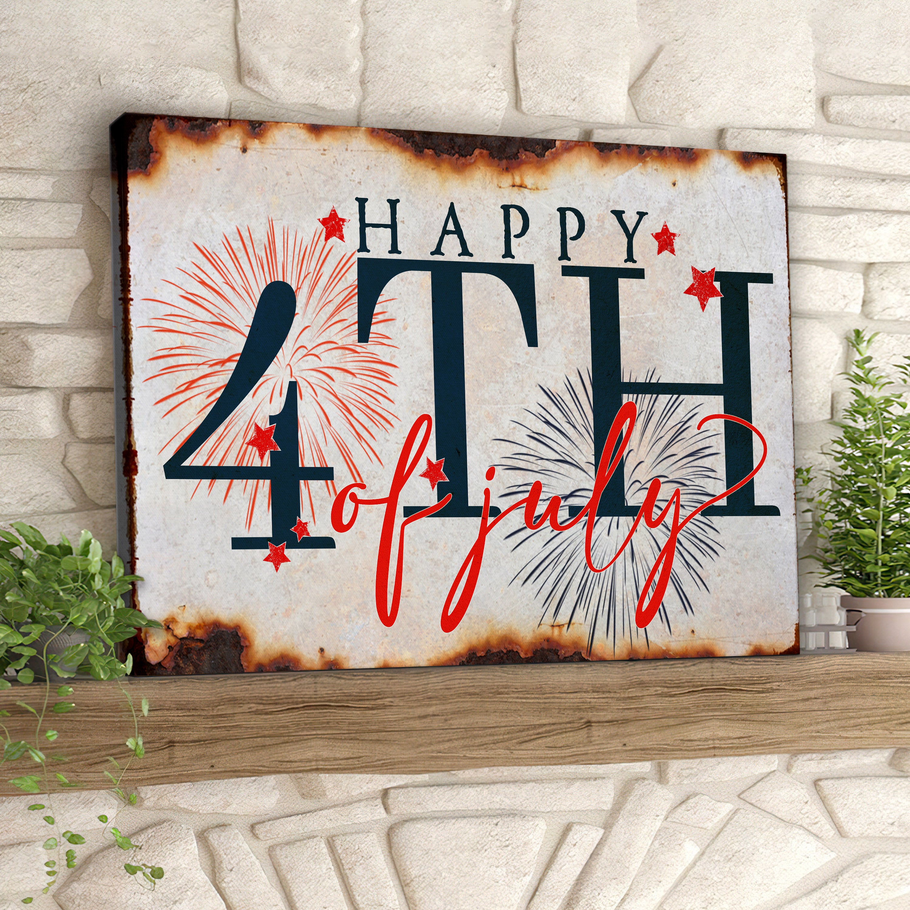 Happy 4th Of July – Fourth Of July Paintings – Independence Day Canvas Wall Art