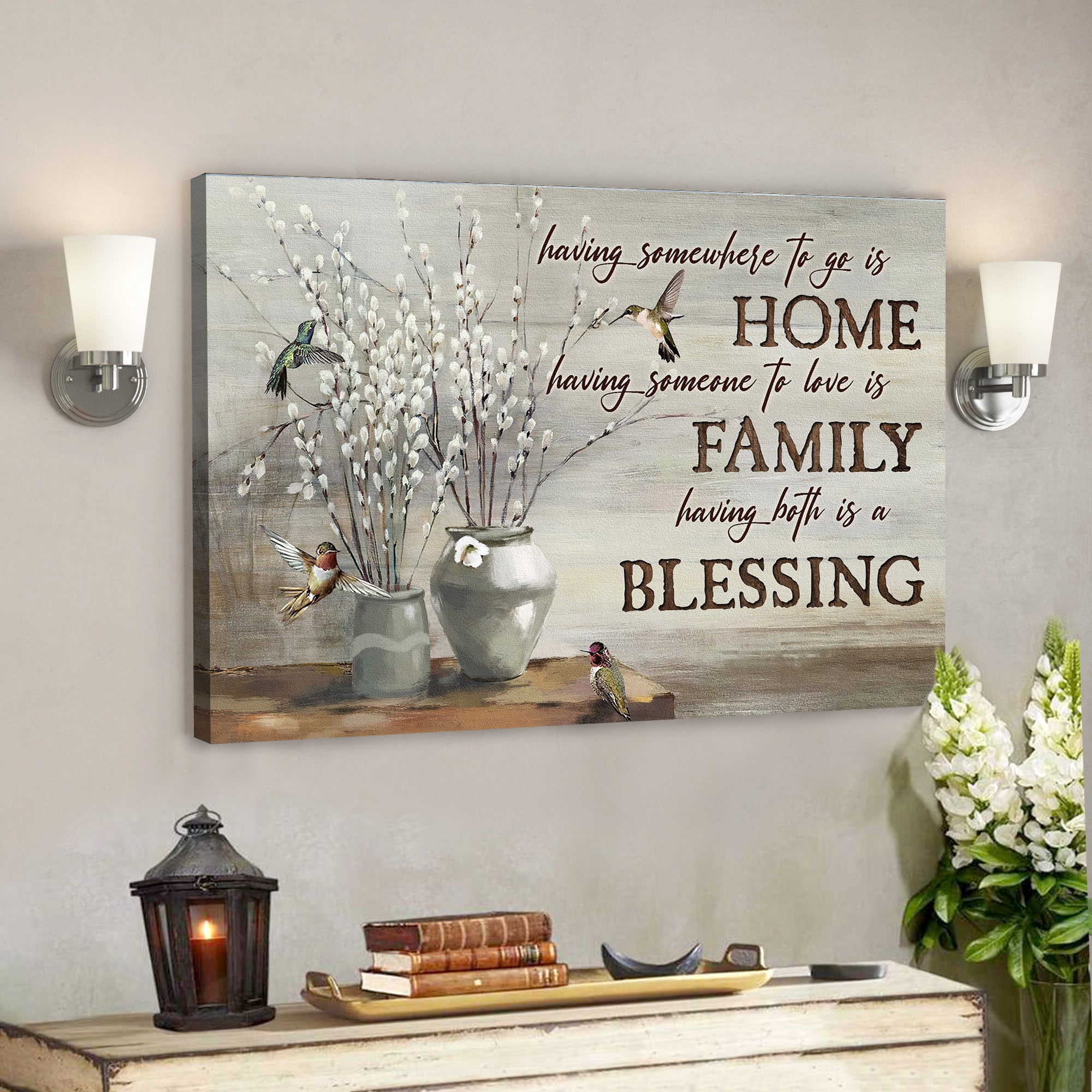 Having Both Home And Family Is A Blessing – Bible Verse Canvas – Scripture Canvas Wall Art