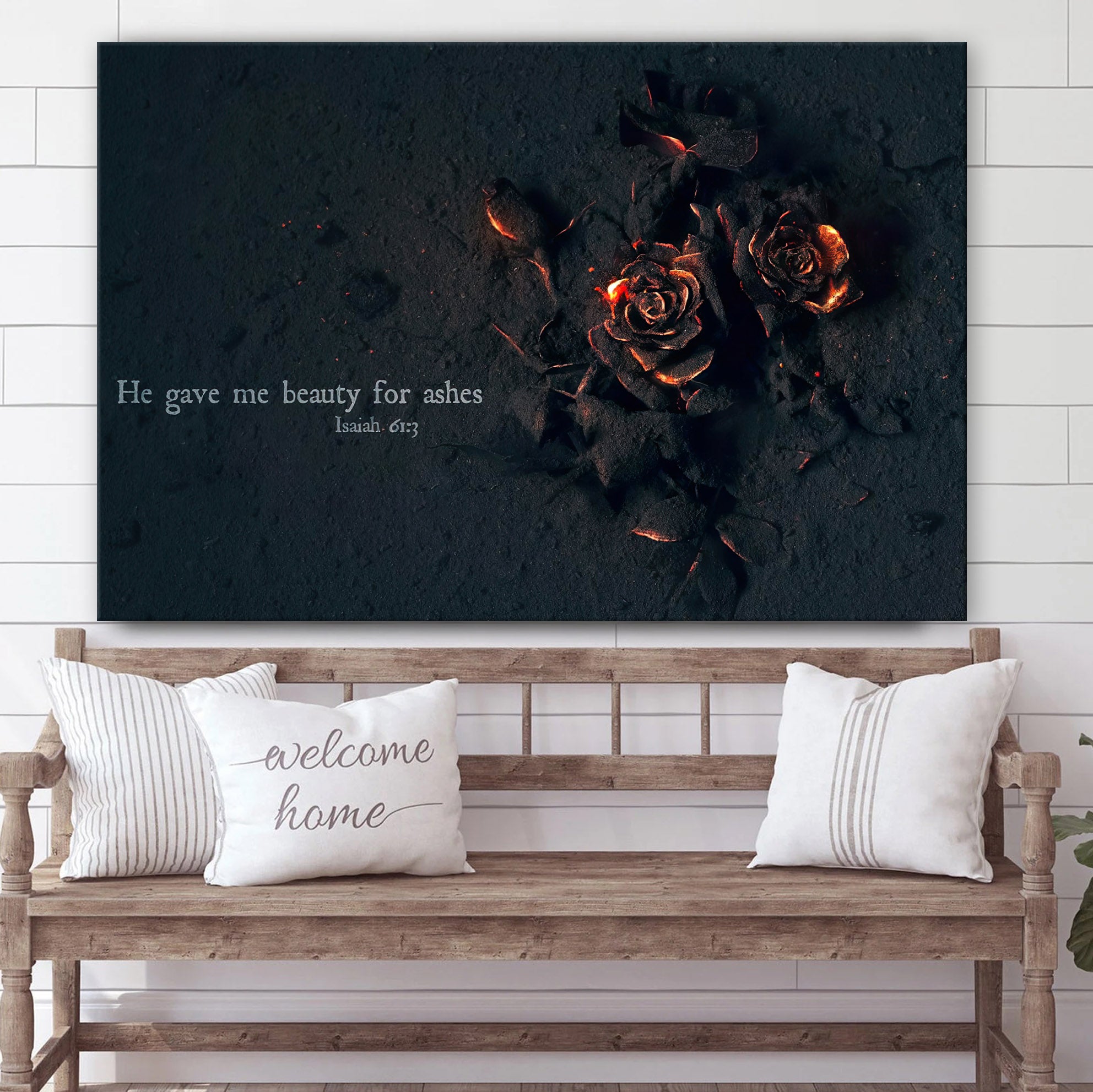 He Gave Me Beauty For Ashes Isaiah 61 3 Religious Painting On Canvas