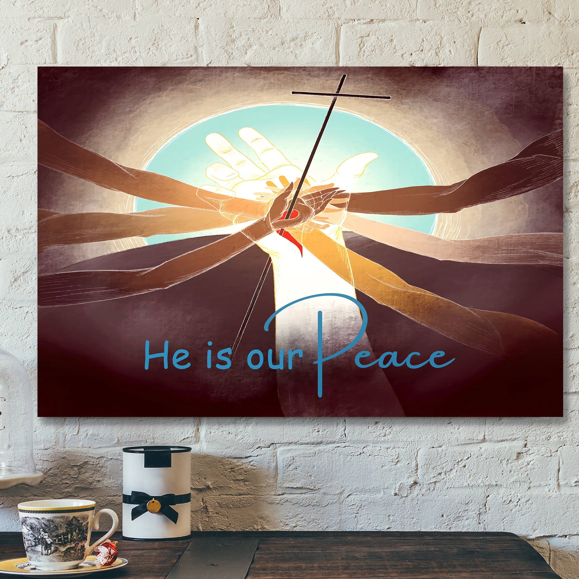 He Is Our Peace 2 – Jesus Canvas – Bible Verse Canvas Wall Art – Scripture Canvas