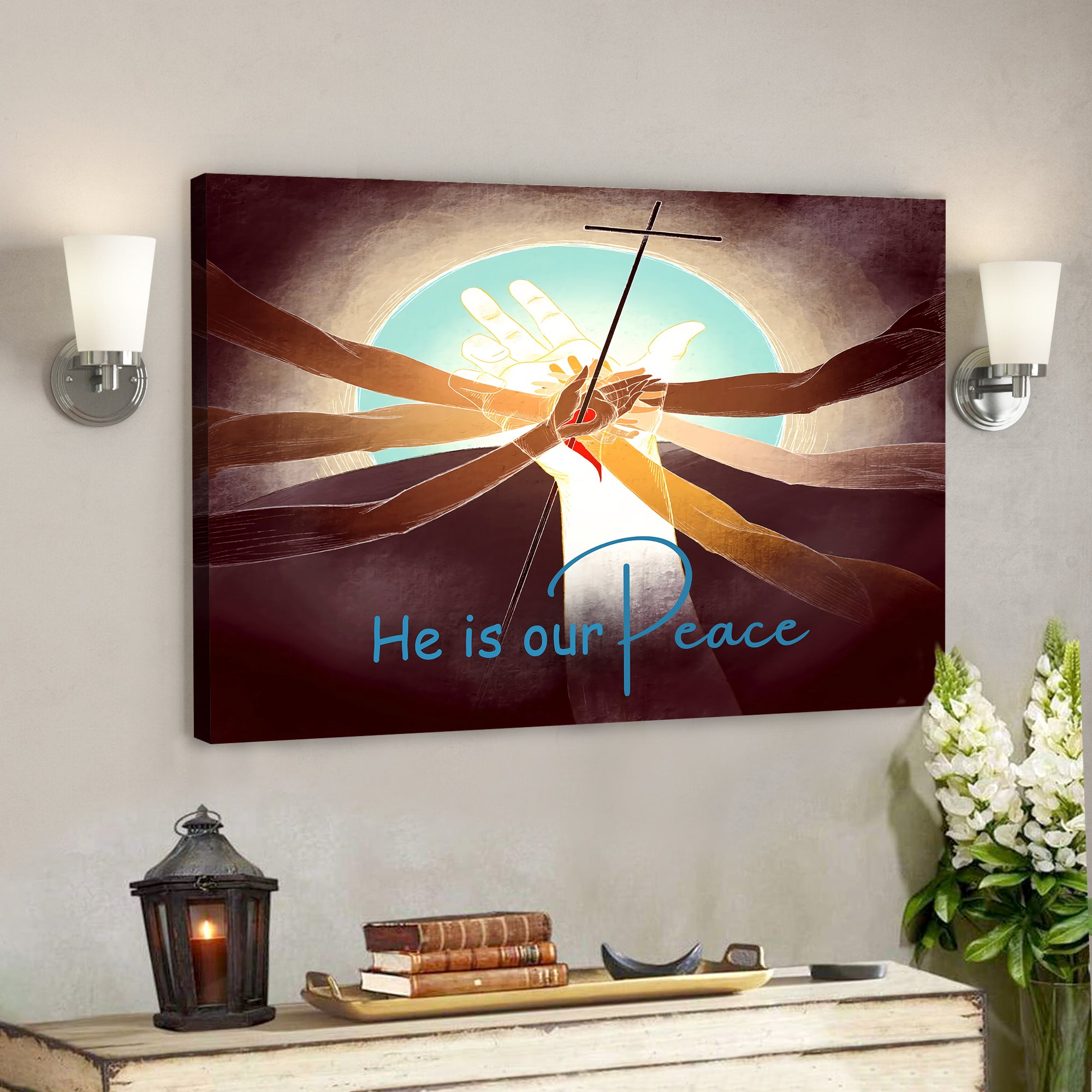 He Is Our Peace 2 – Jesus Canvas – Bible Verse Canvas Wall Art – Scripture Canvas