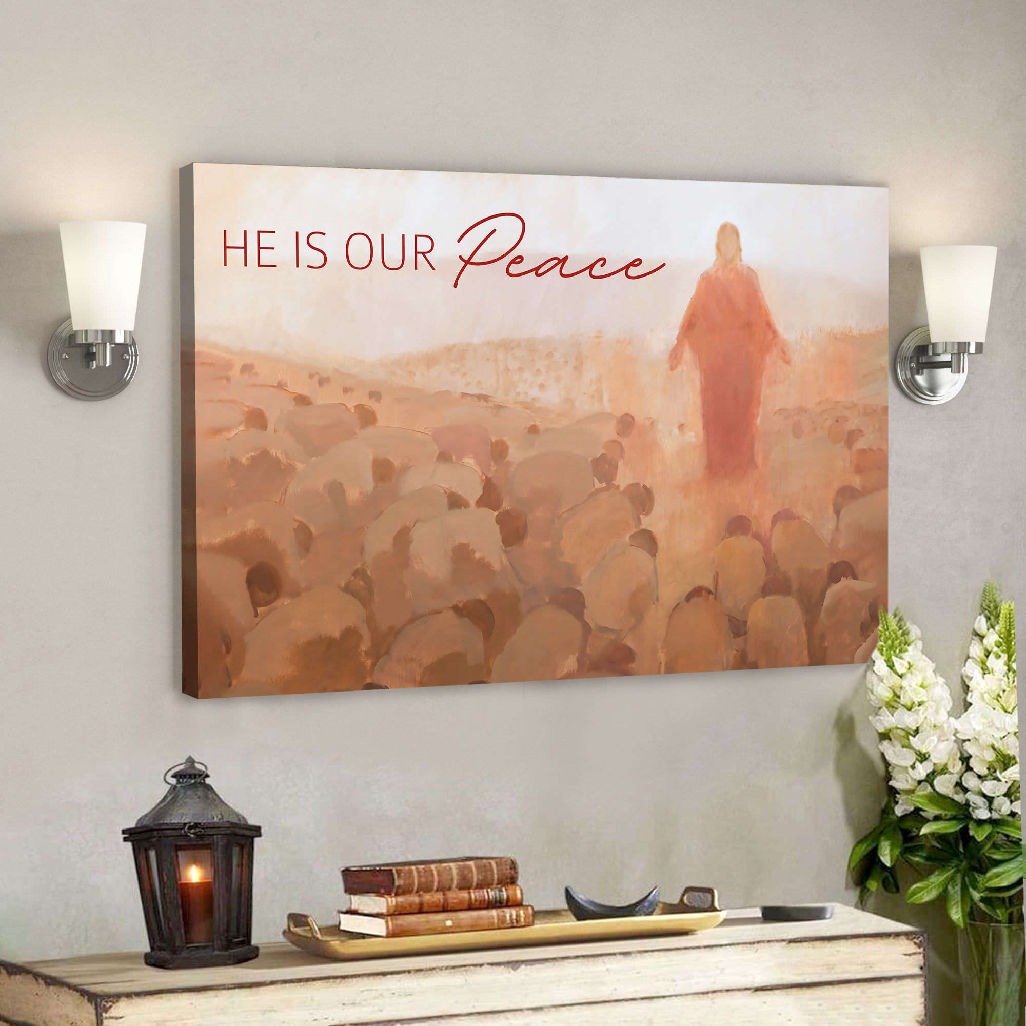 He Is Our Peace 3 – Jesus Canvas – Bible Verse Canvas Wall Art – Scripture Canvas