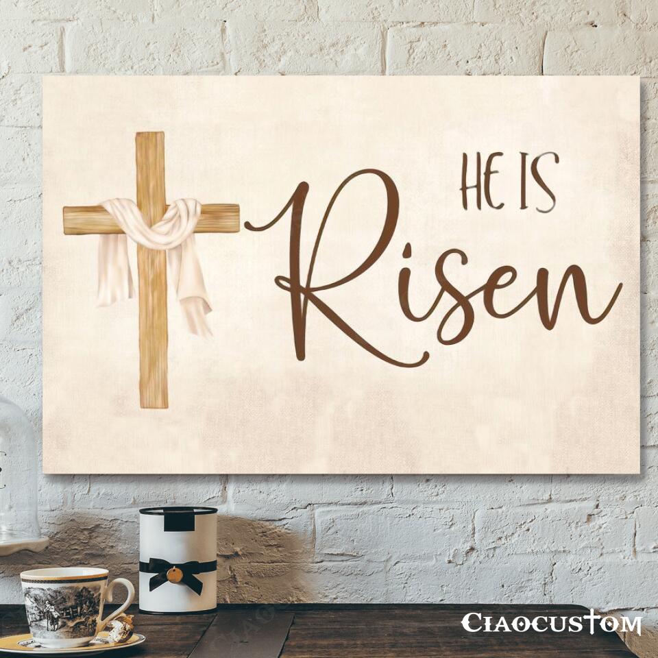 He Is Risen – Cross – Jesus Poster – Jesus Canvas – Christian Canvas Wall Art – Christian Gift