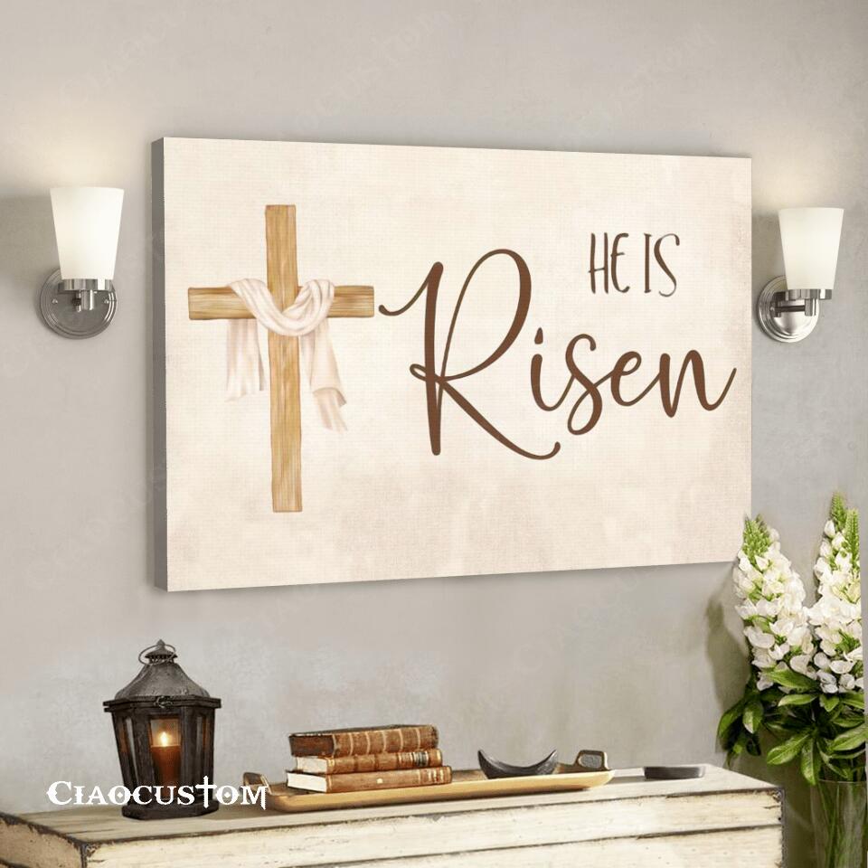 He Is Risen – Cross – Jesus Poster – Jesus Canvas – Christian Canvas Wall Art – Christian Gift