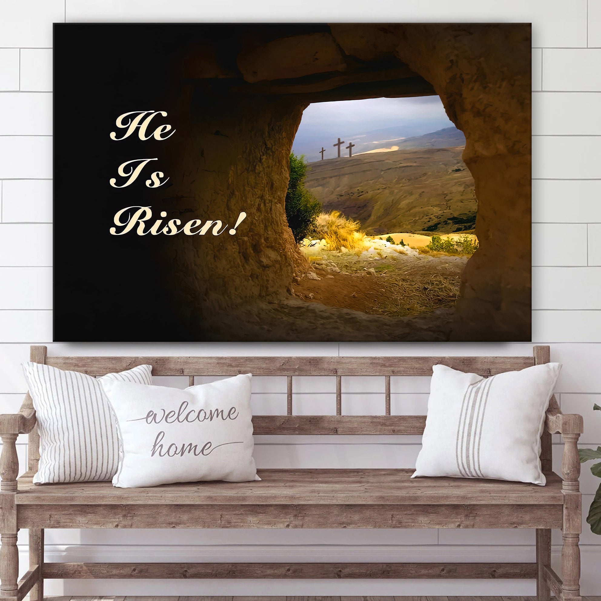 He Is Risen Easter Sunday Canvas Pictures – Easter Canvas – Christian Canvas Wall Art