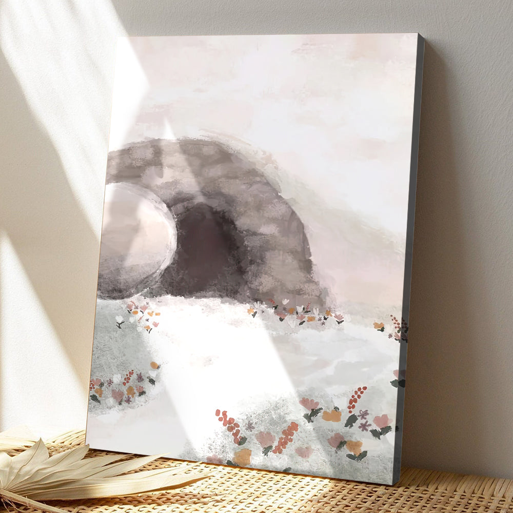 He is Risen – Empty Tomb Resurrection Wall Art – Easter Canvas – Easter Wall Decor – Christian Canvas – Jesus Home Decor