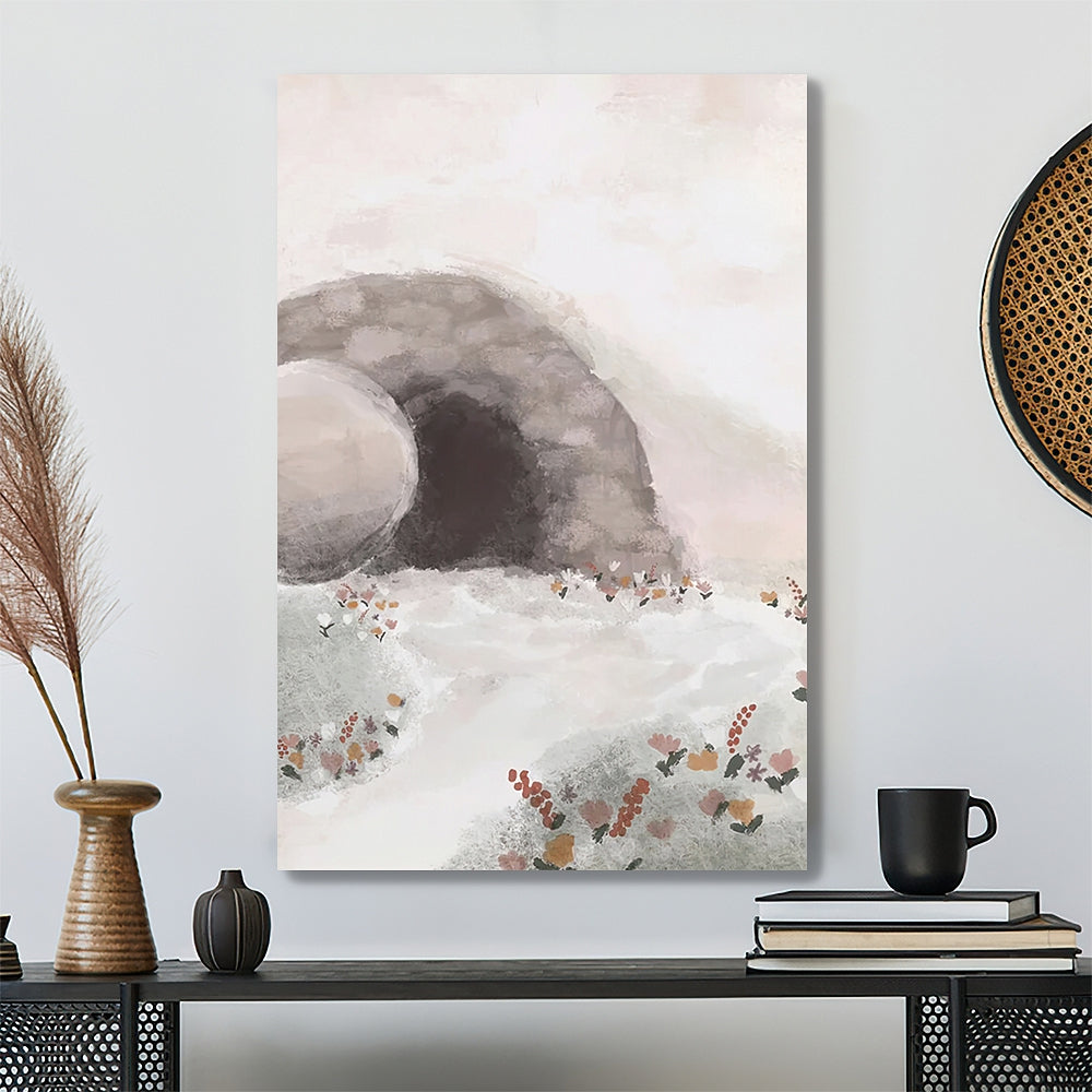 He is Risen – Empty Tomb Resurrection Wall Art – Easter Canvas – Easter Wall Decor – Christian Canvas – Jesus Home Decor