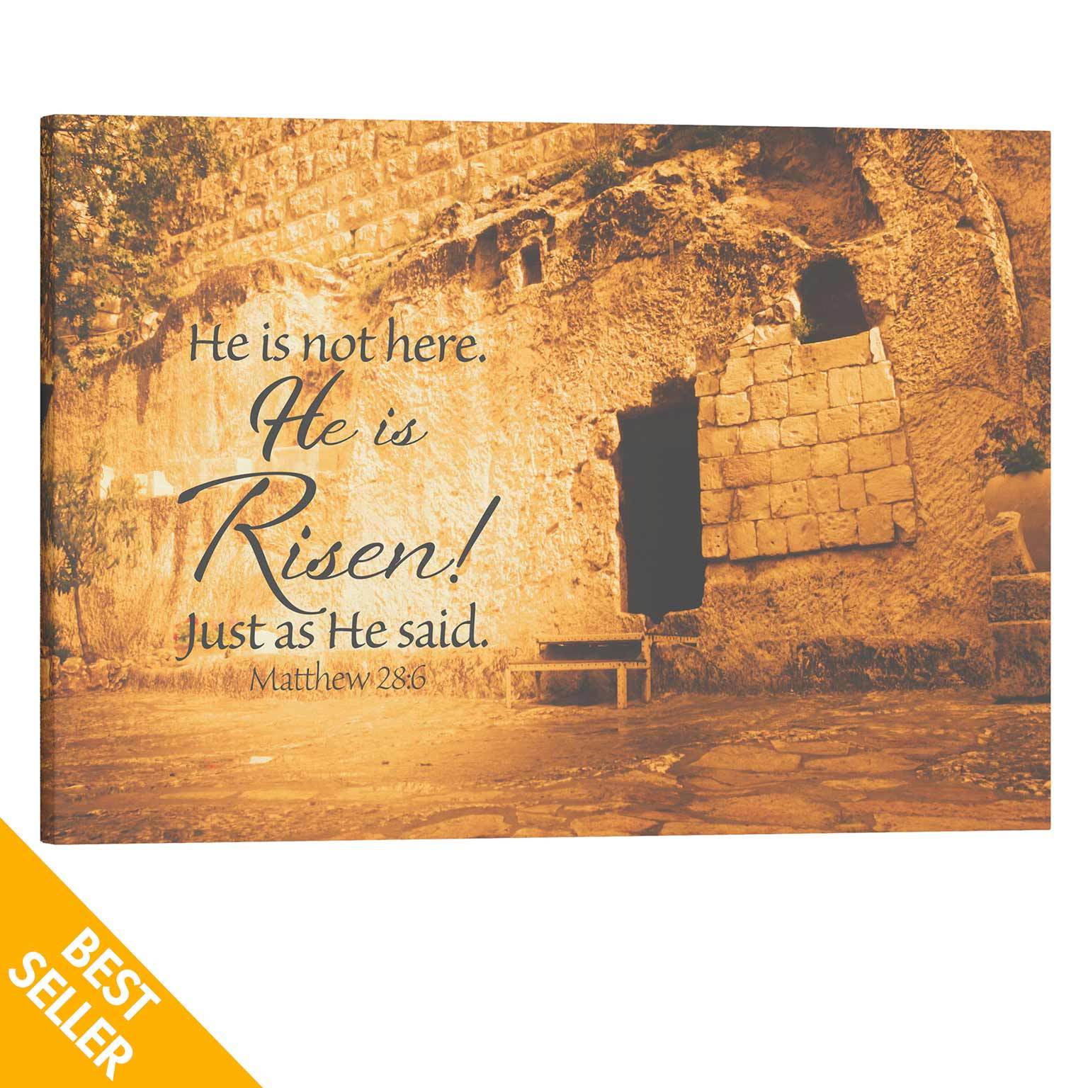 He Is Risen Garden Tomb – Large Gallery Wrapped Canvas Art