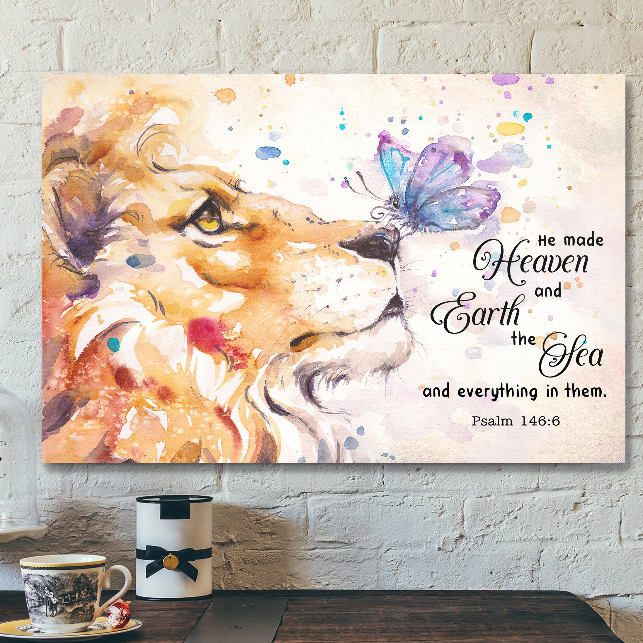 He Made Heaven And Earth The Sea And Everything In Them – Bible Verse Canvas – Scripture Canvas Wall Art