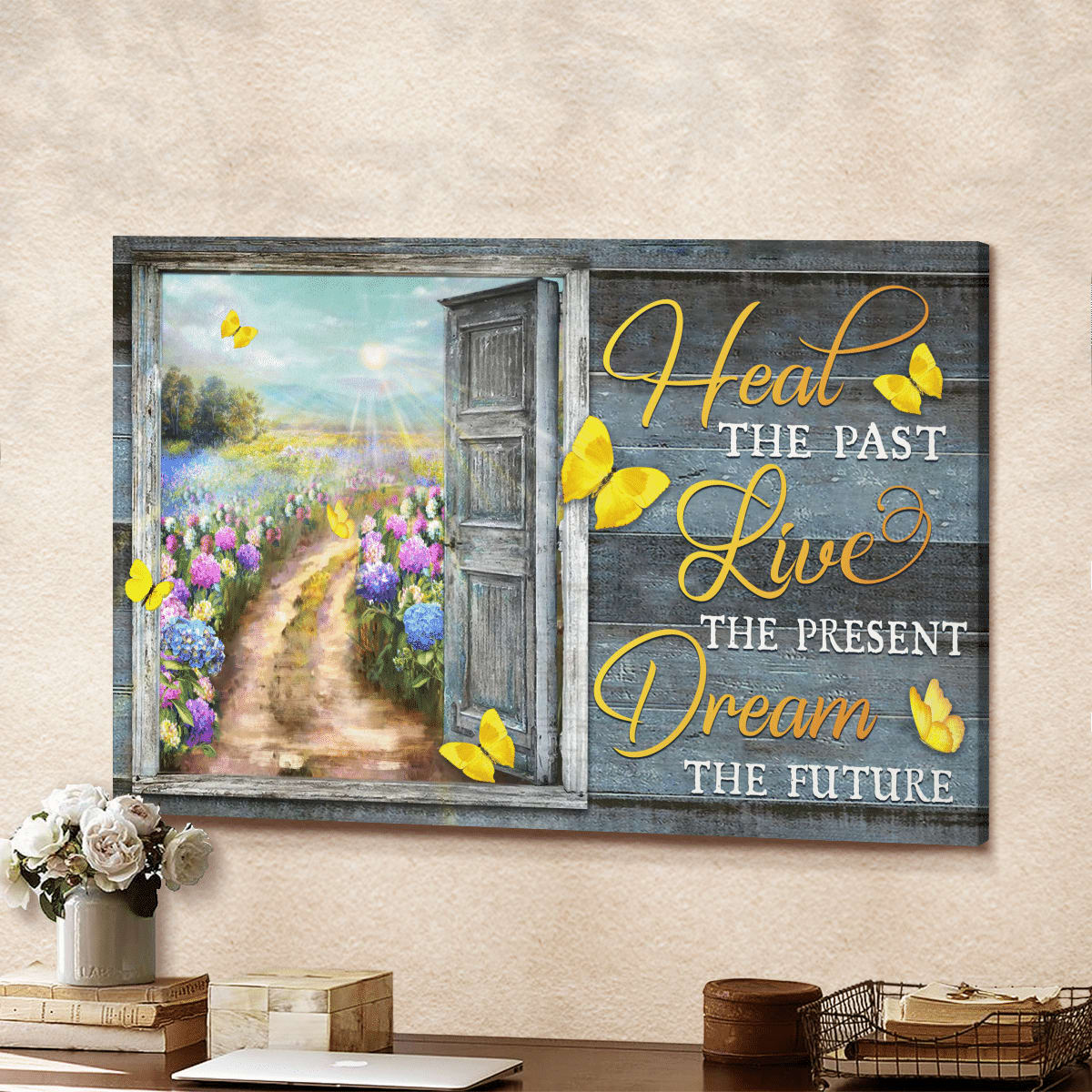 Heal The Past Live The Present Dream The Future God Canvas, Christian Wall Art