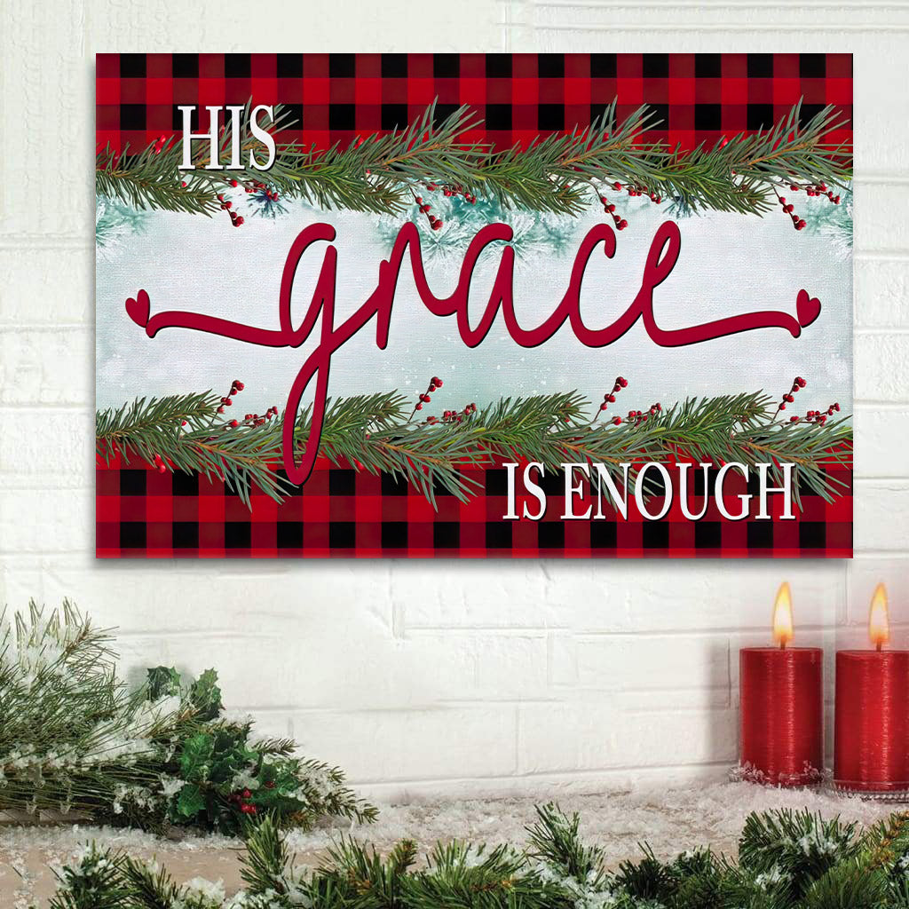 His Grace Is Enough Christmas Wall Art Canvas Print Christian Gifts – Religious Wall Art Canvas