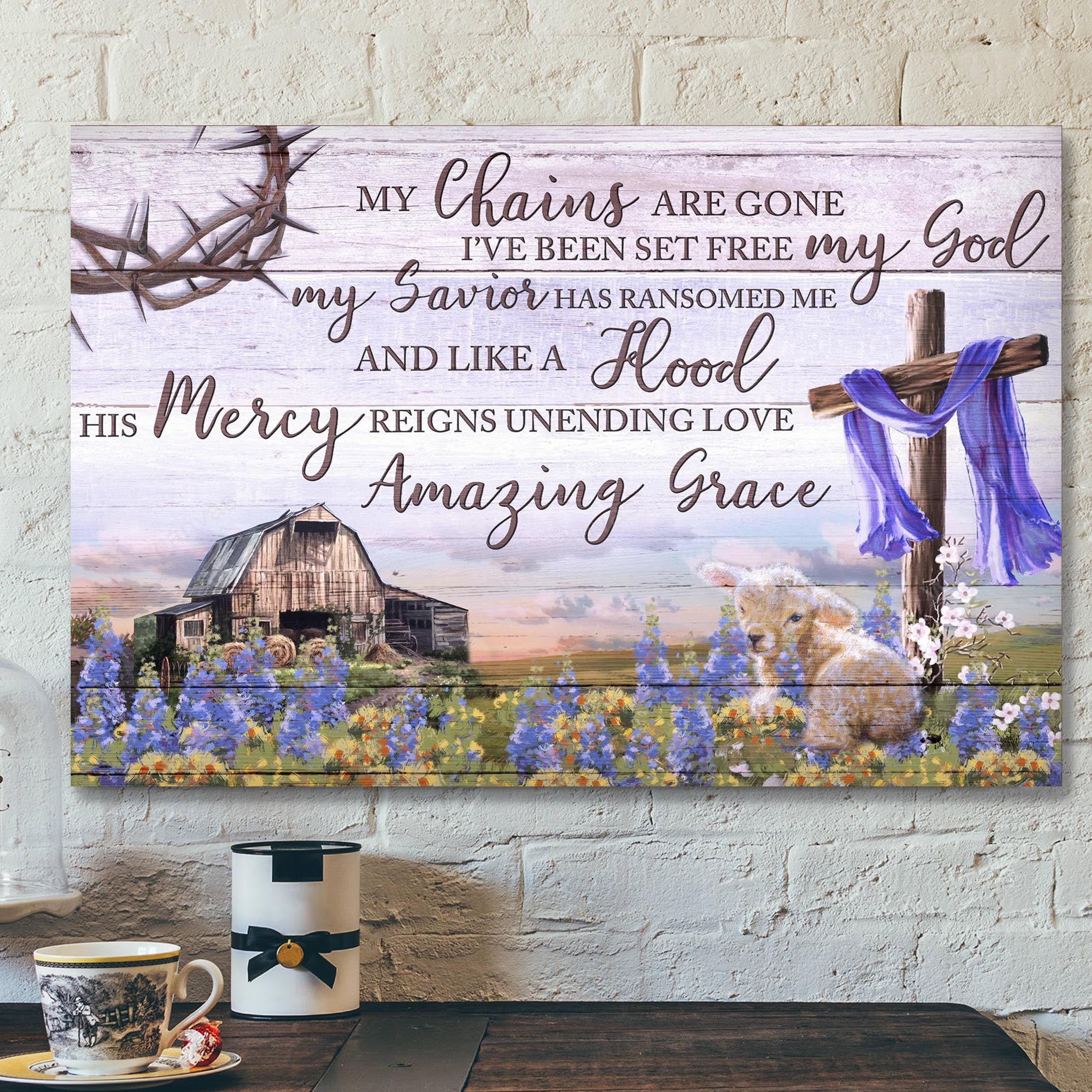 His Mercy Reigns Unending Love – Bible Verse Canvas – Scripture Canvas Wall Art