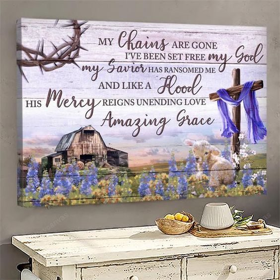 His Mercy Reigns Unending Love Jesus Canvas Wall Art – Christian Poster – Religious Wall Decor