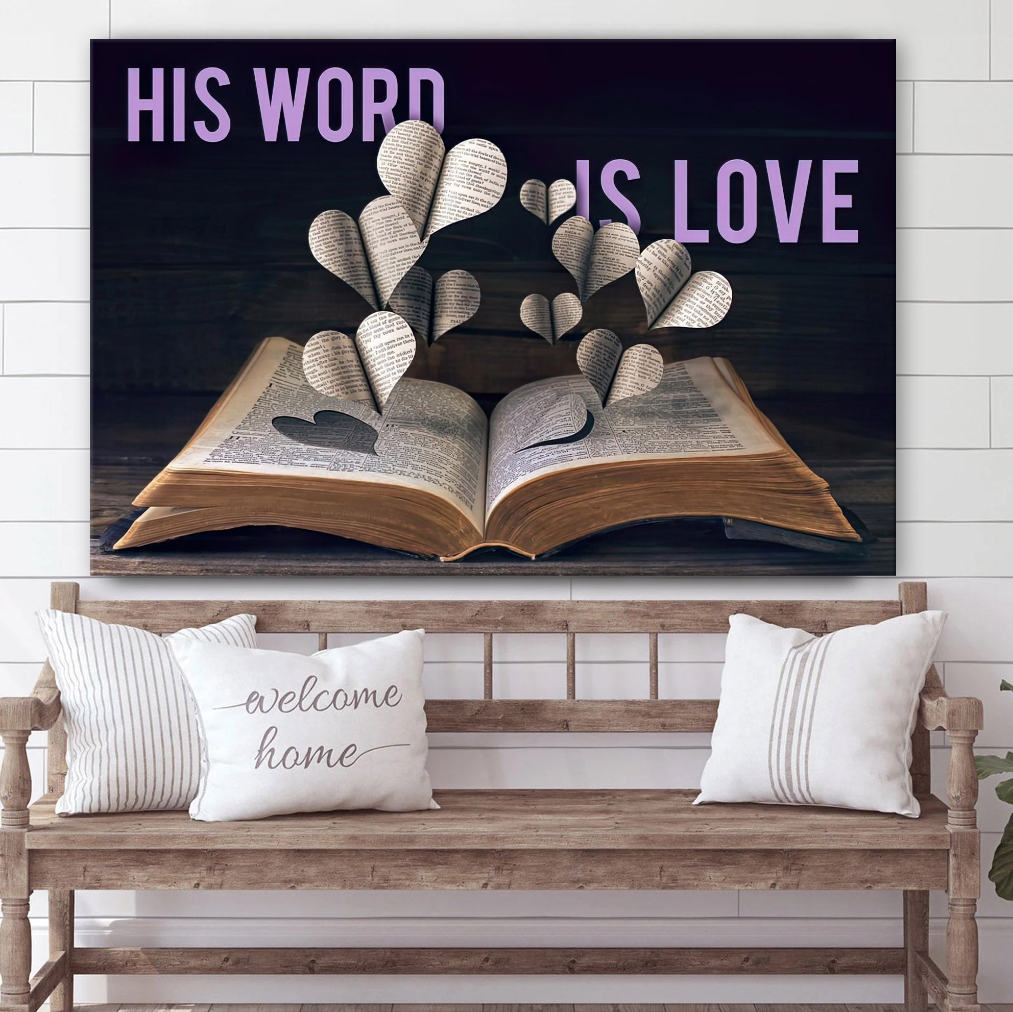 His Word Is Love Canvas Wall Art Decor – Religious Posters