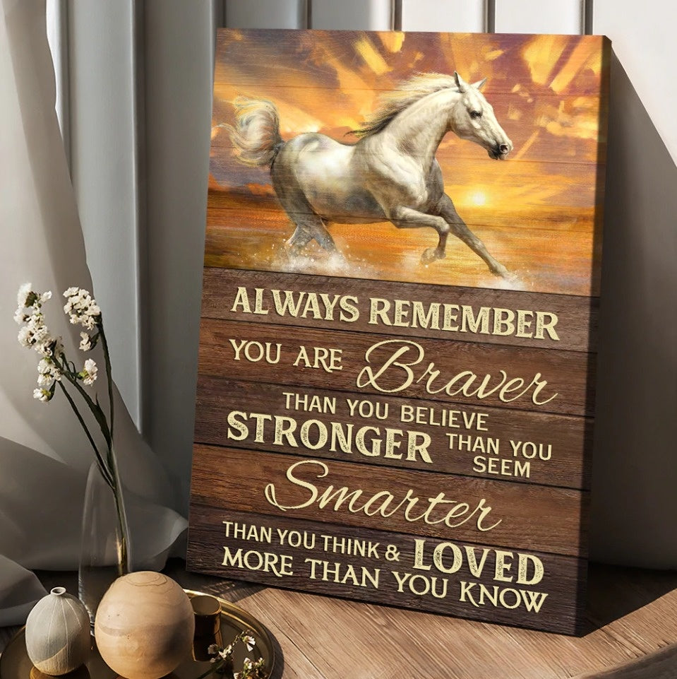 Horse Brilliant Sunset You Are Braver Than You Believe Canvas Posters – Christian Wall Posters – Religious Wall Decor