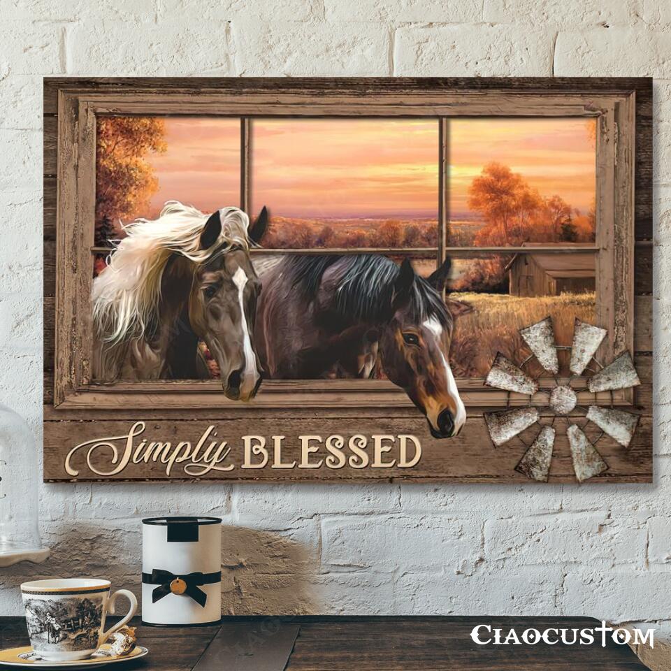 Horse – Simply Blessed Canvas Art – Bible Verse Canvas – Christian Canvas Wall Art