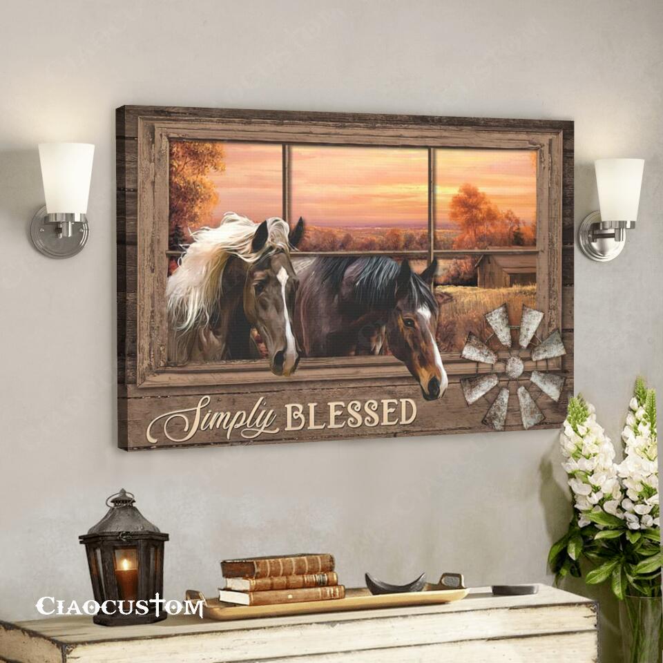 Horse – Simply Blessed Canvas Art – Bible Verse Canvas – Christian Canvas Wall Art