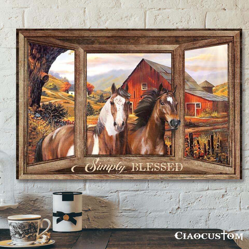 Horse – Simply Blessed Canvas Wall Art – Bible Verse Canvas – Christian Canvas Wall Art