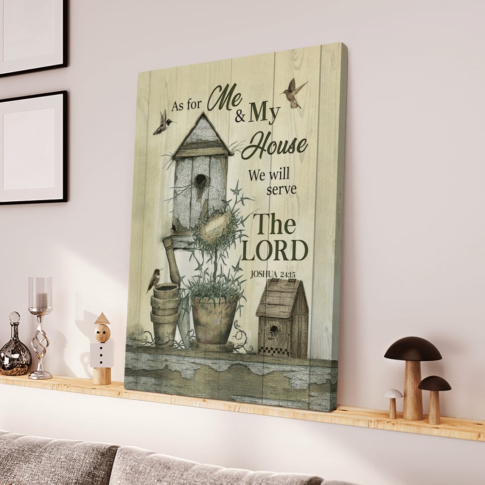 Hummingbird We Will Serve The Lord Canvas Posters - Christian Wall ...